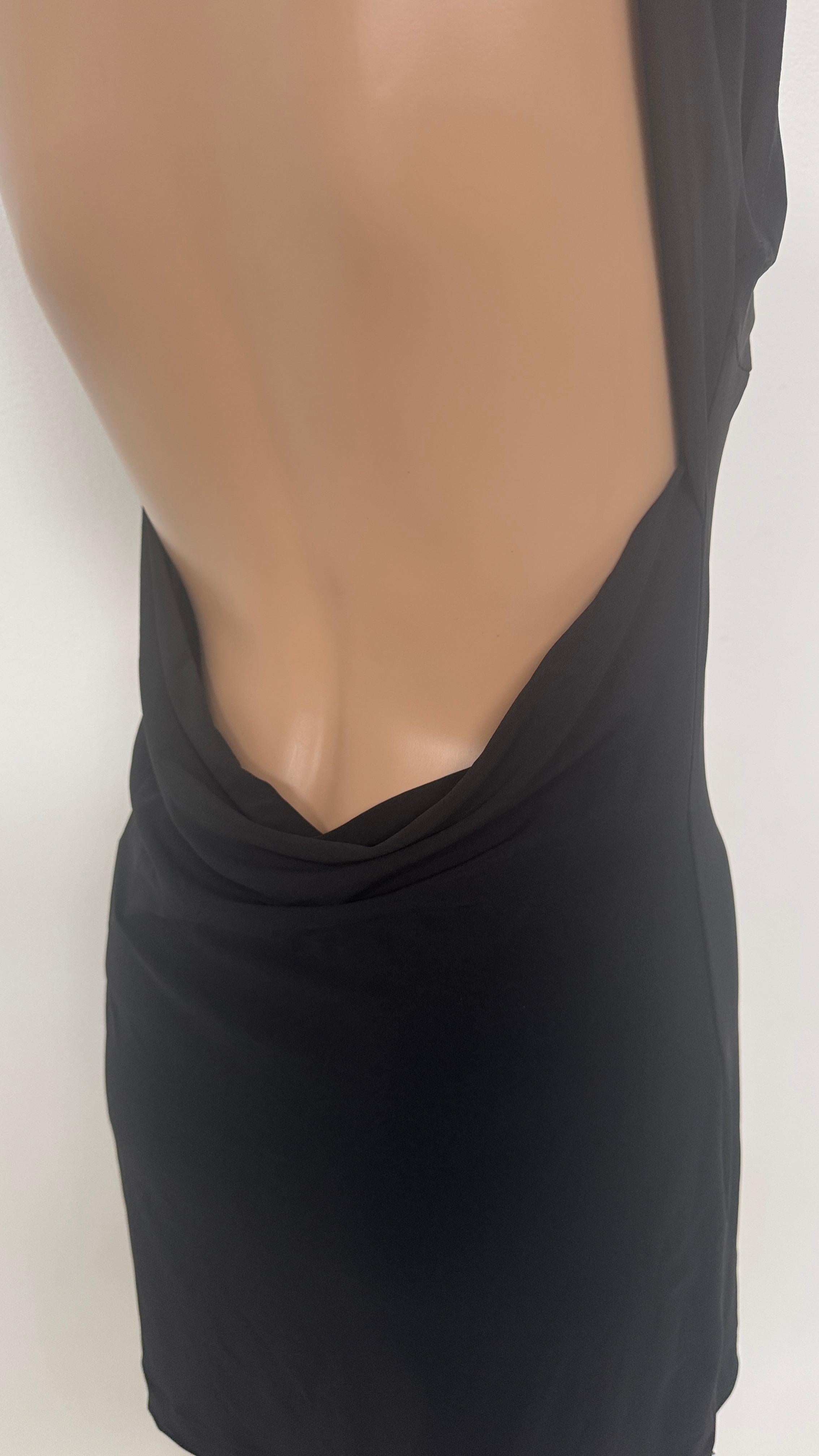 Minimalist Vintage Plein Sud Black Stretch Dress with Open Back 3