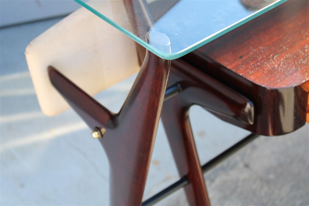 Minimalistische Vittorio Dassi Milano Mid-Century Italienisch Konsole Holz Spiegel Messing im Angebot 5