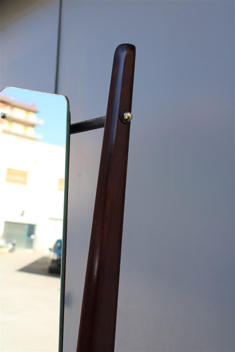 Minimalist Vittorio Dassi Milano Mid-Century Italian Console Wood Mirror Brass For Sale 1
