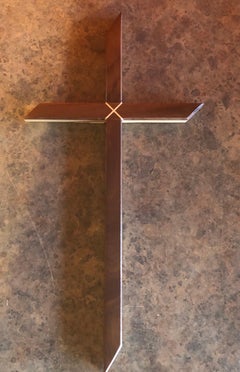 Crocifisso / Croce minimalista in noce e frassino