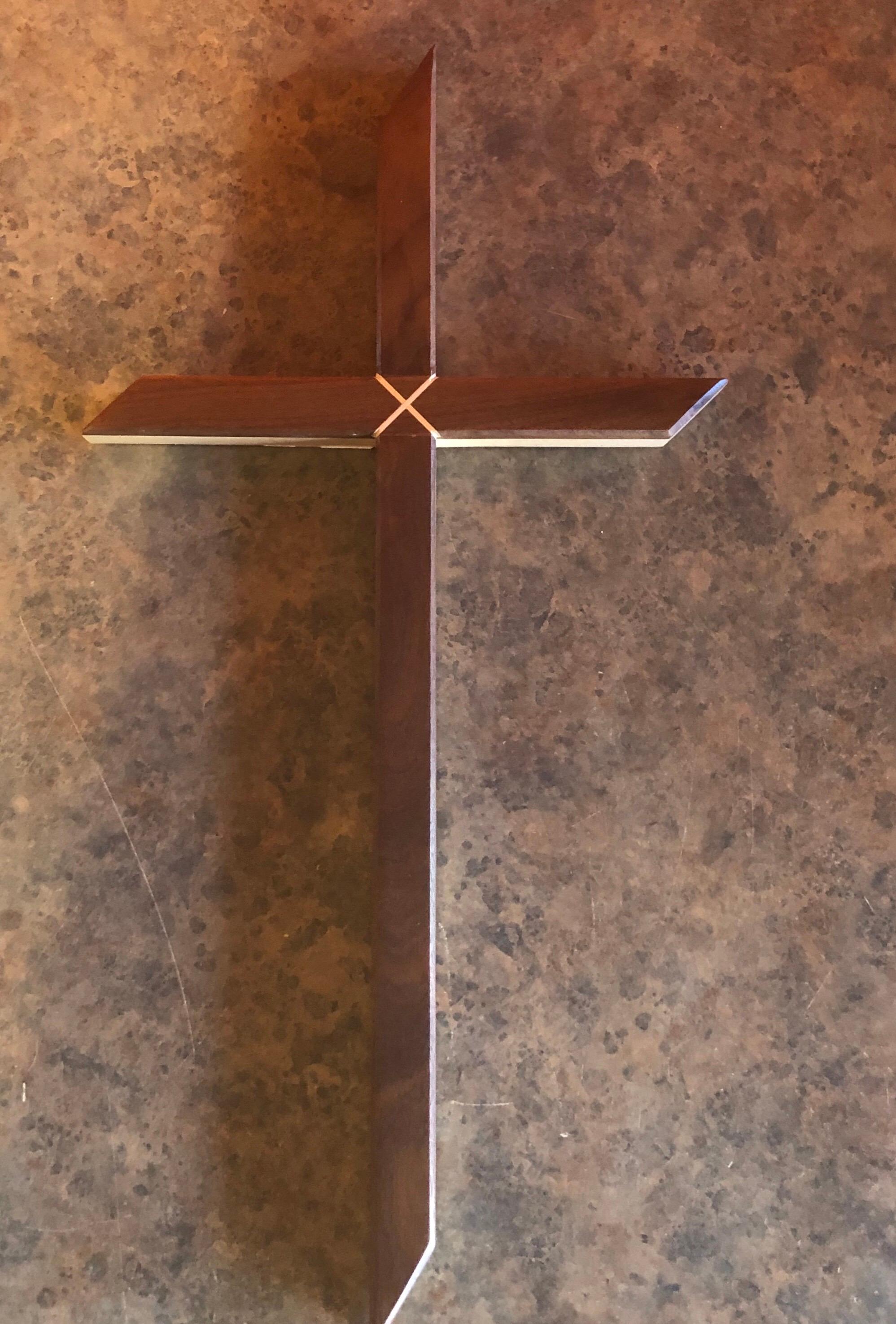 Minimalist Walnut and Ash Crucifix / Cross For Sale 1