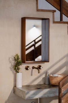 CAMPO – Minimalist Wall Mirror in Walnut Wood, Medium