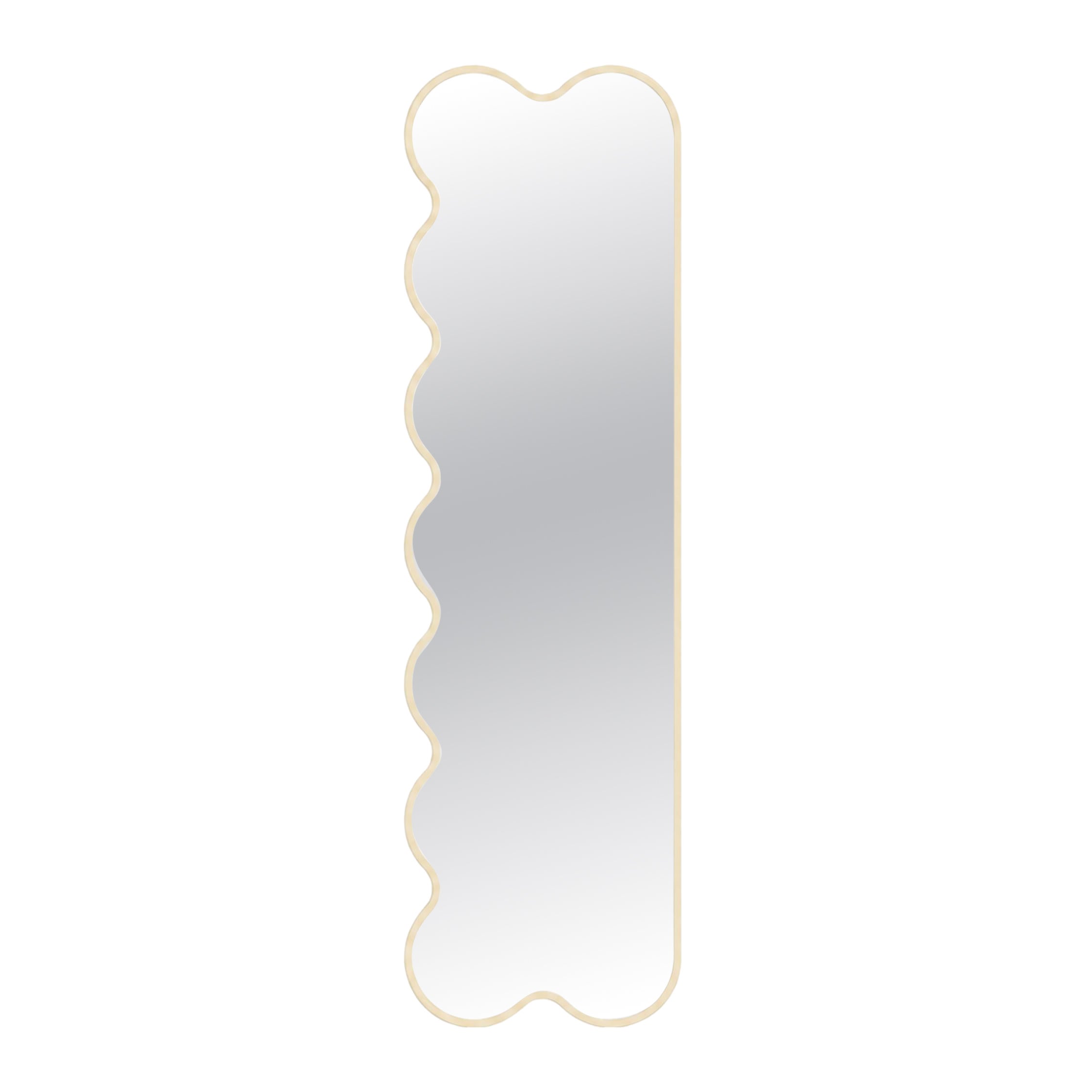 Miroir mural minimaliste « Hvyli Q » aux lignes ondulées et au design asymétrique, par oitoproducts