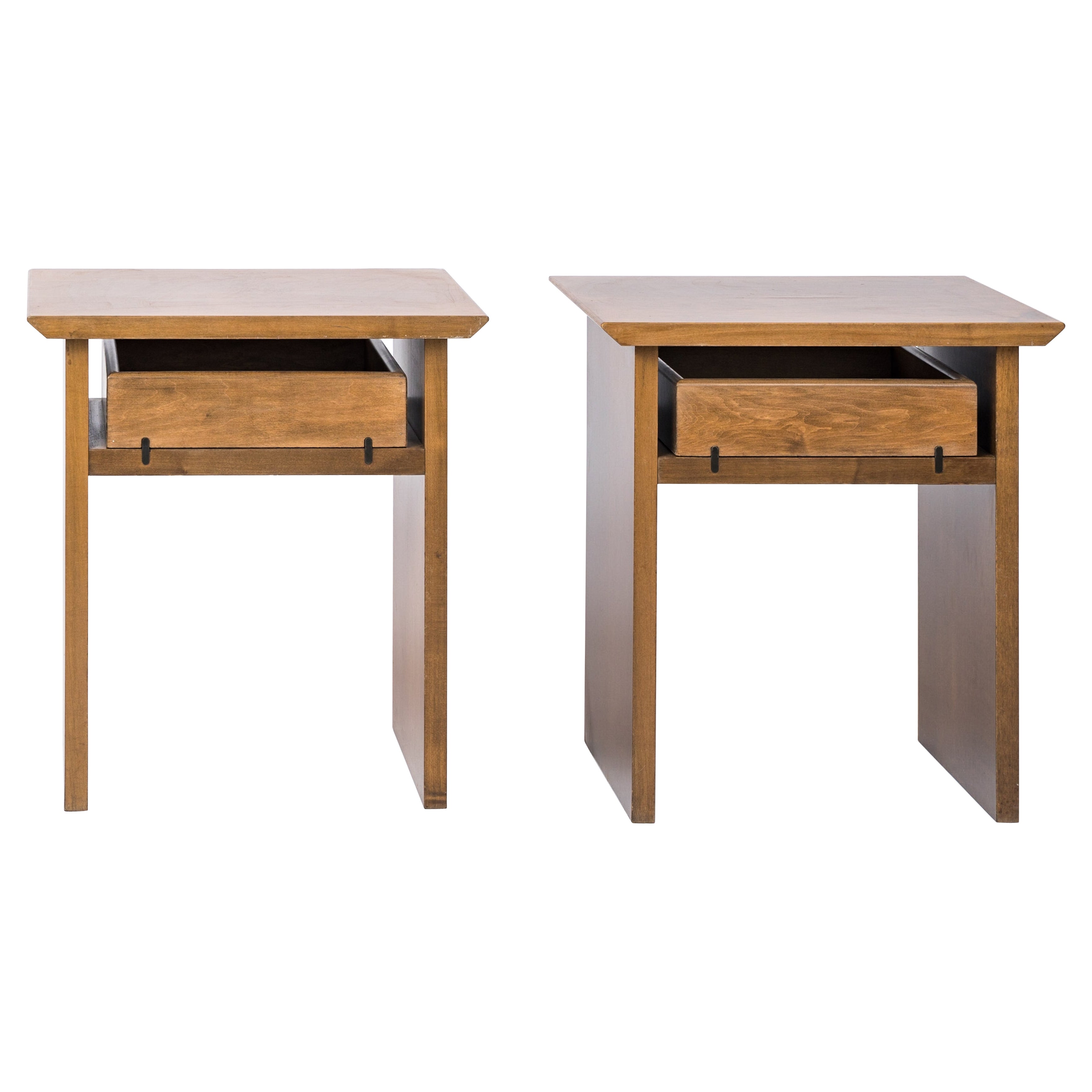 Tavolini o comodini minimalisti in legno di wengé di C.C. Liaigre - anni '80 in vendita