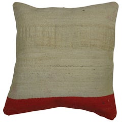 Minimalist white and orange Kilim Pillow