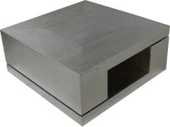 Minimalist White Bronze Coffee Table, Geometric Modular Design