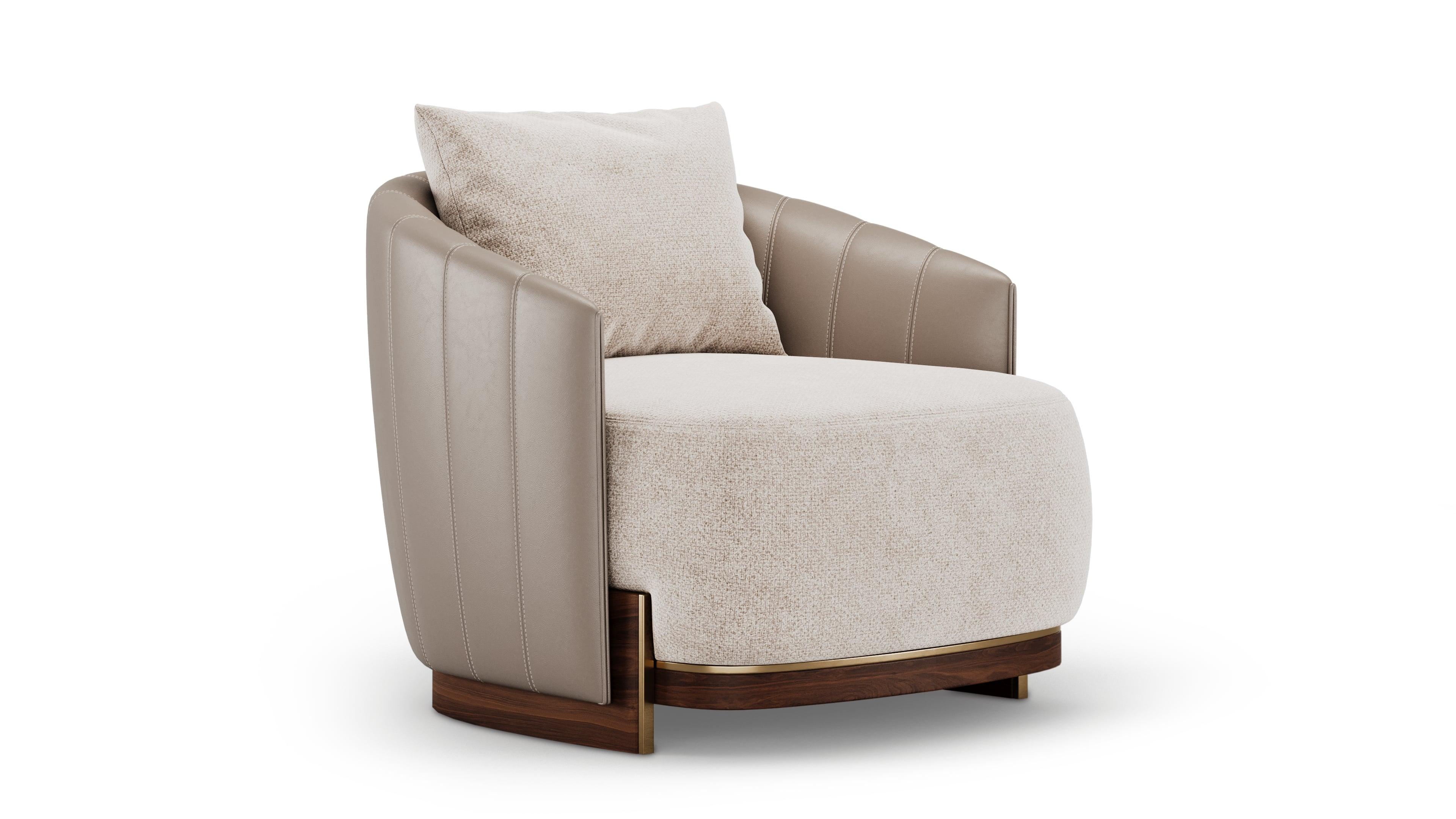 Sillón Windsor minimalista de Elbra Home Cuero en venta