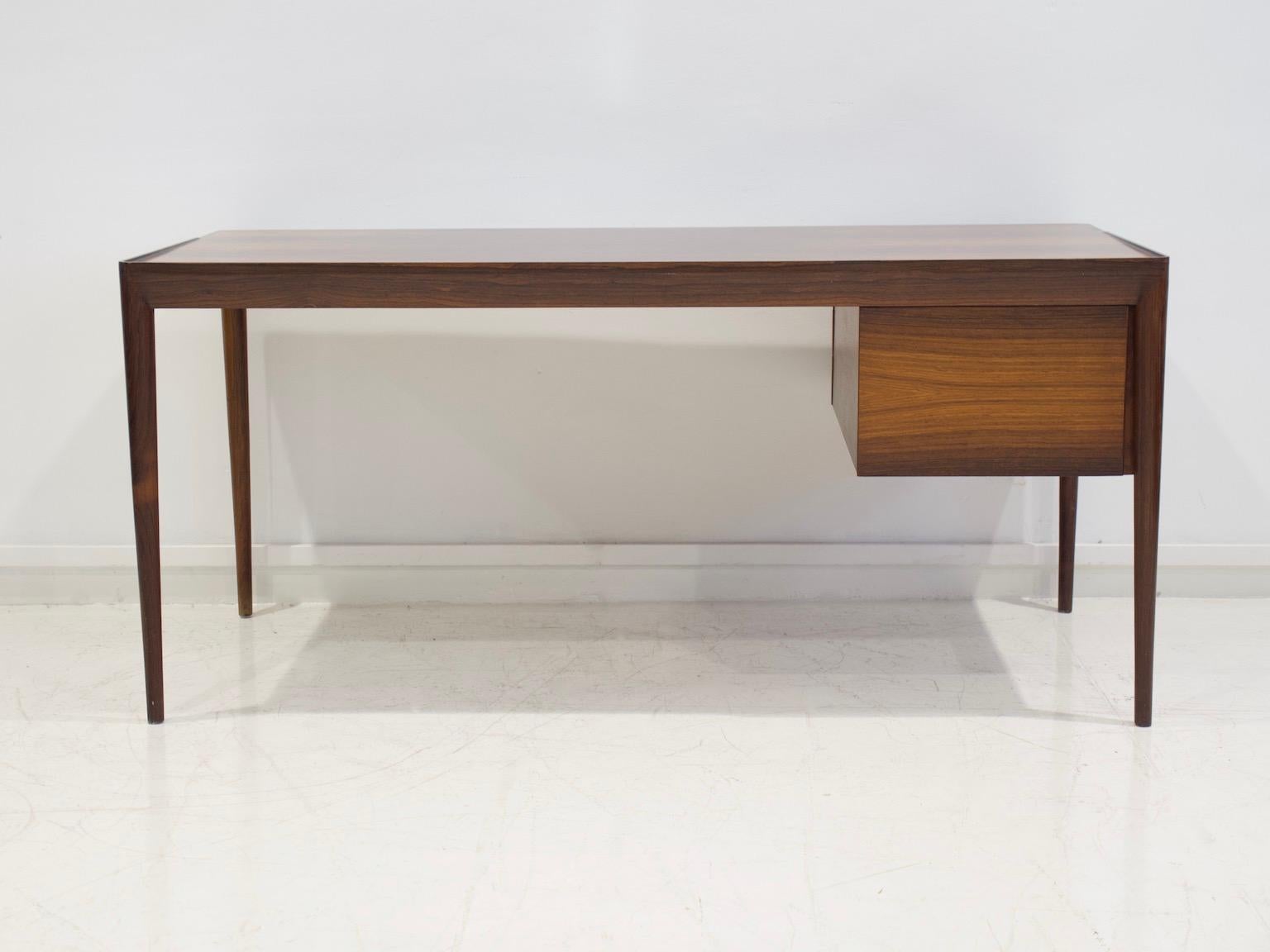 Minimalist Wooden Desk with Raised Edge by Erik Riisager Hansen 8