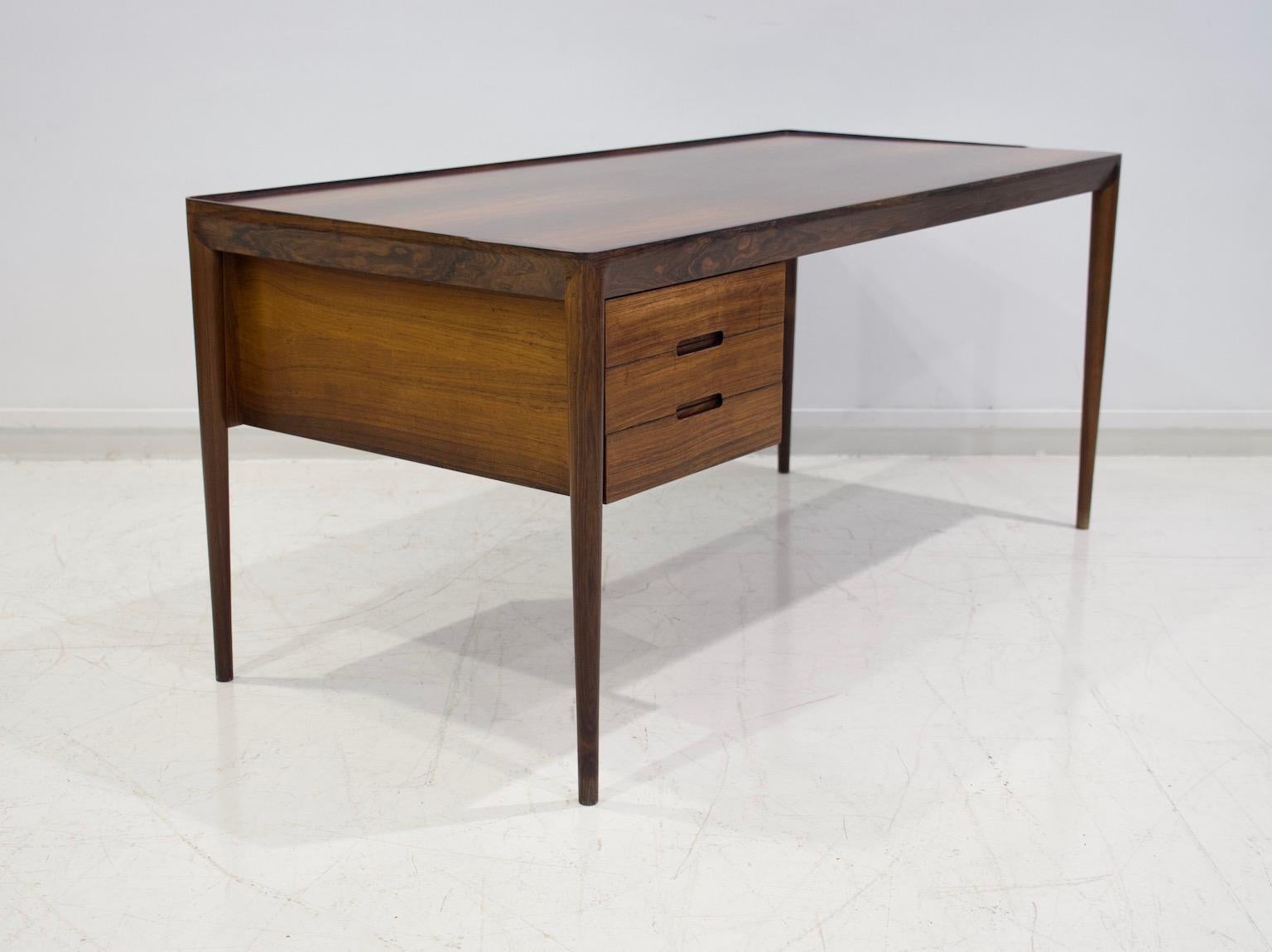 Minimalist Wooden Desk with Raised Edge by Erik Riisager Hansen 1