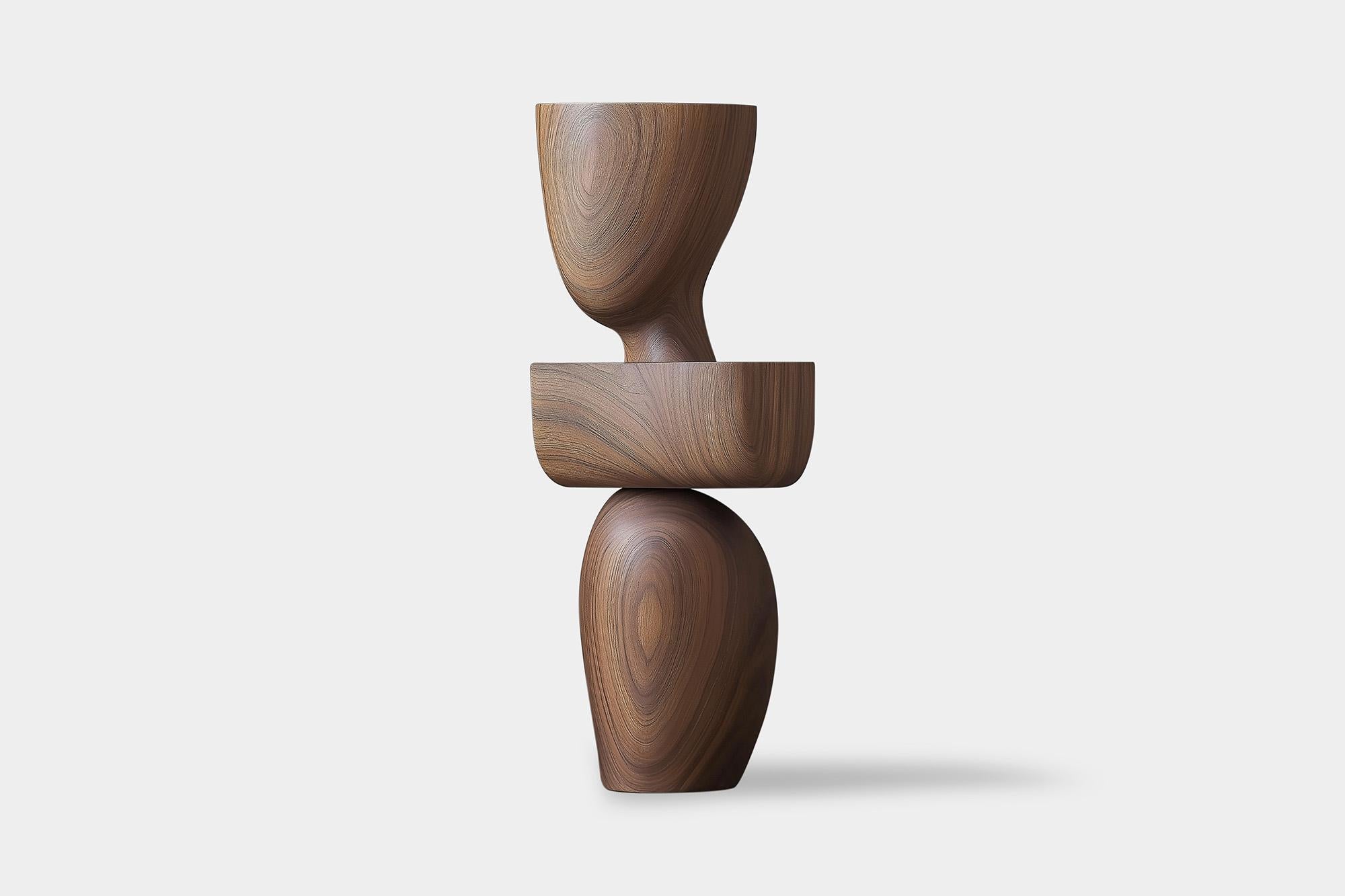 Minimalist Wooden Sculpture Lull No85 – Handcrafted by NONO for Interior Design
———
Balance and tension are at the core of these sculptures. The interplay between the smooth, rounded forms and solid, angular bases creates a delicate equilibrium that