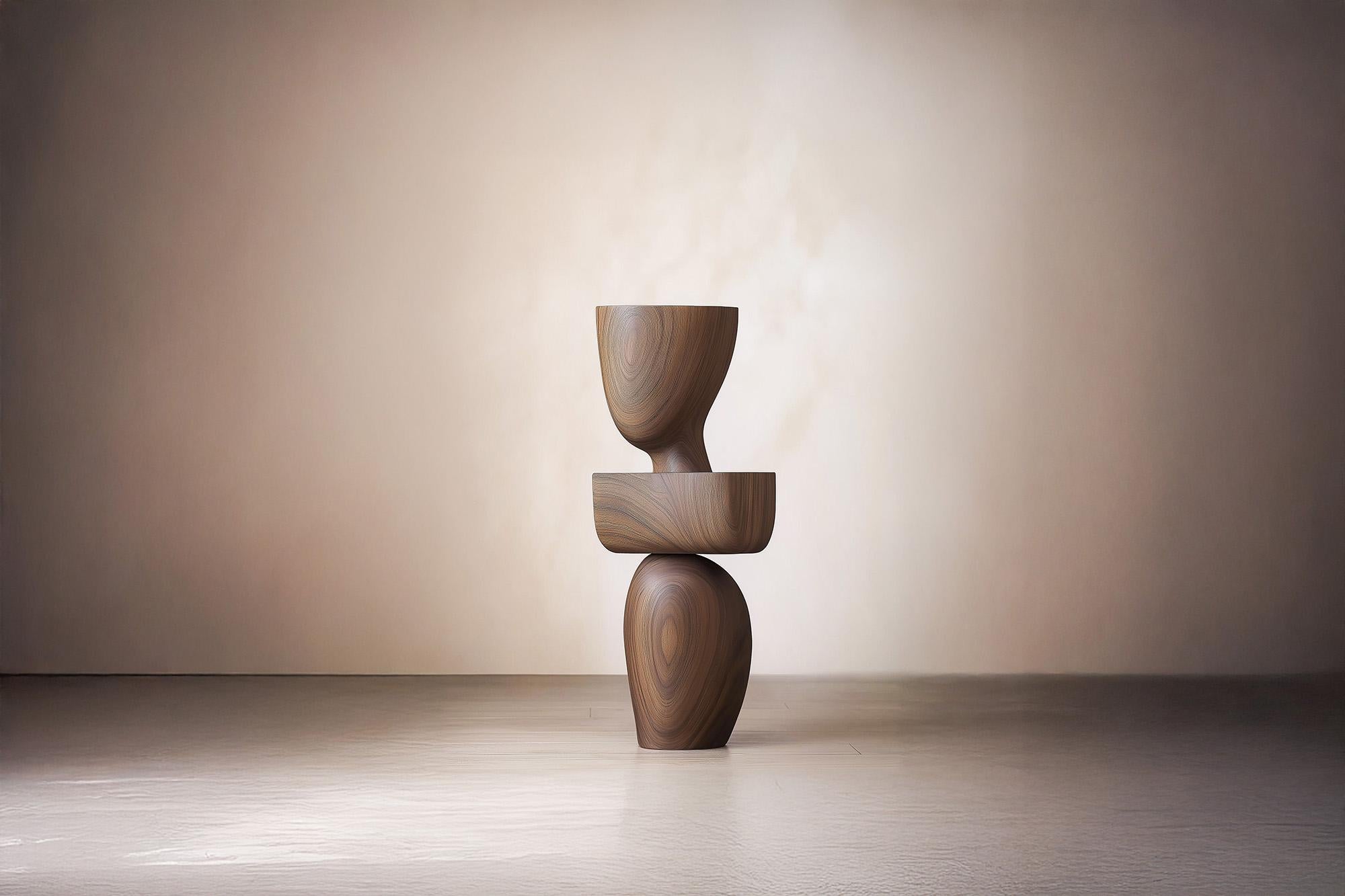 Mid-Century Modern Minimalist Wooden Sculpture Lull No85 – Handcrafted by NONO for Interior Design For Sale