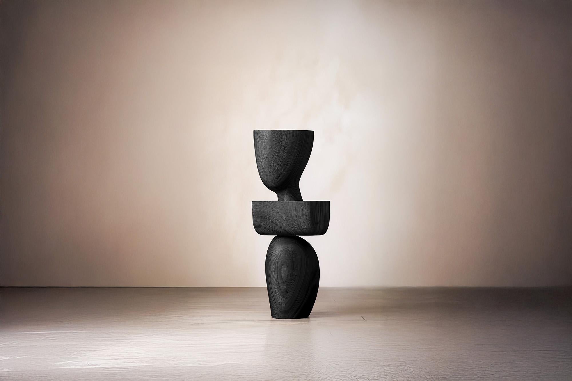 Hand-Crafted Minimalist Wooden Sculpture Lull No85 – Handcrafted by NONO for Interior Design For Sale