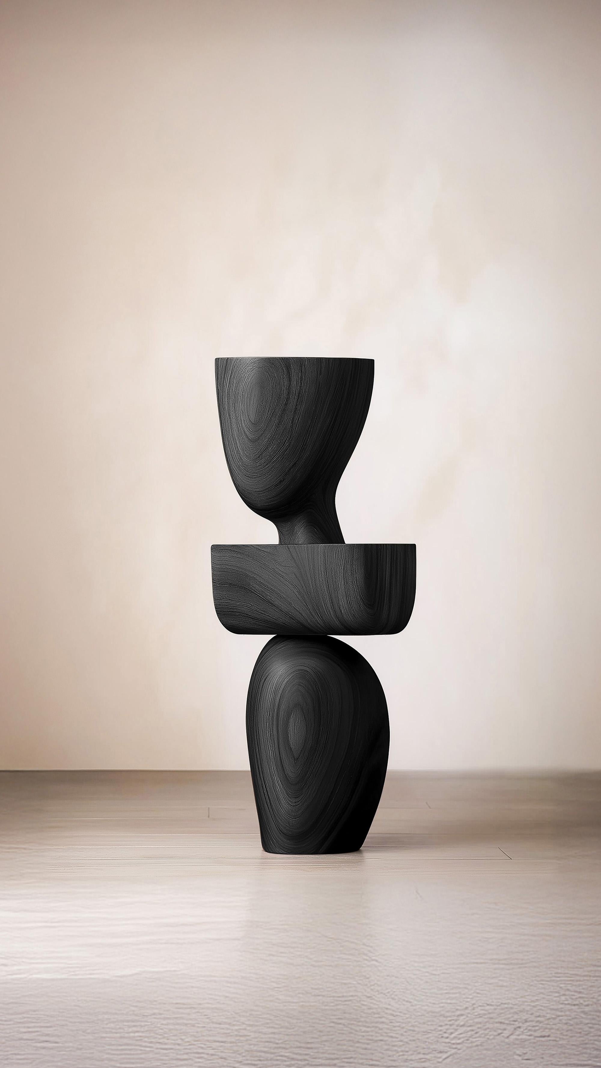 Contemporary Minimalist Wooden Sculpture Lull No85 – Handcrafted by NONO for Interior Design For Sale