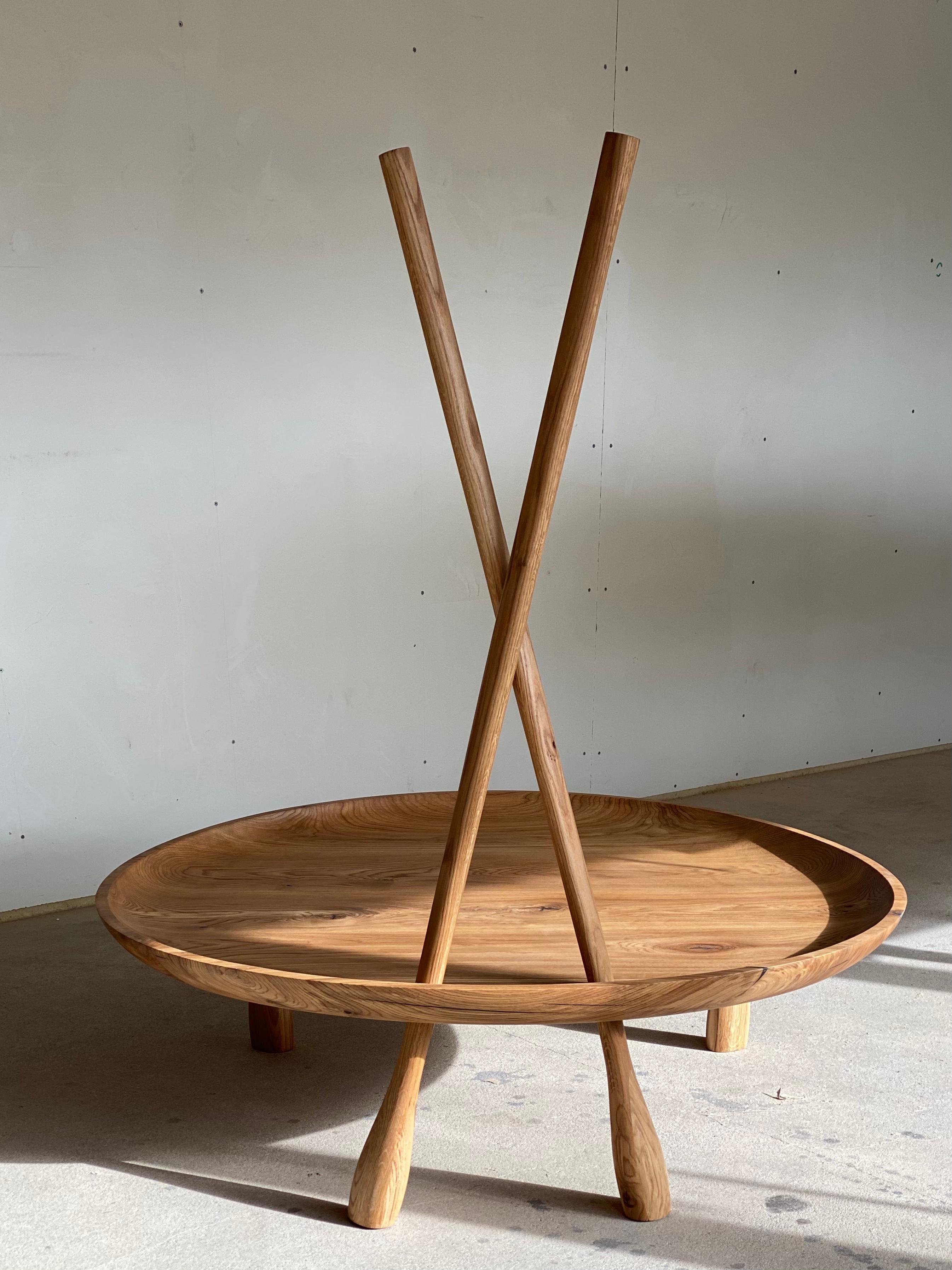 Minimalist Wooden Side Coffee Low Table Charlotte D120 by Olga Engel For Sale 2