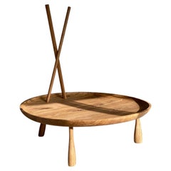 Minimalist Wooden Side Coffee Low Table Charlotte D120 by Olga Engel