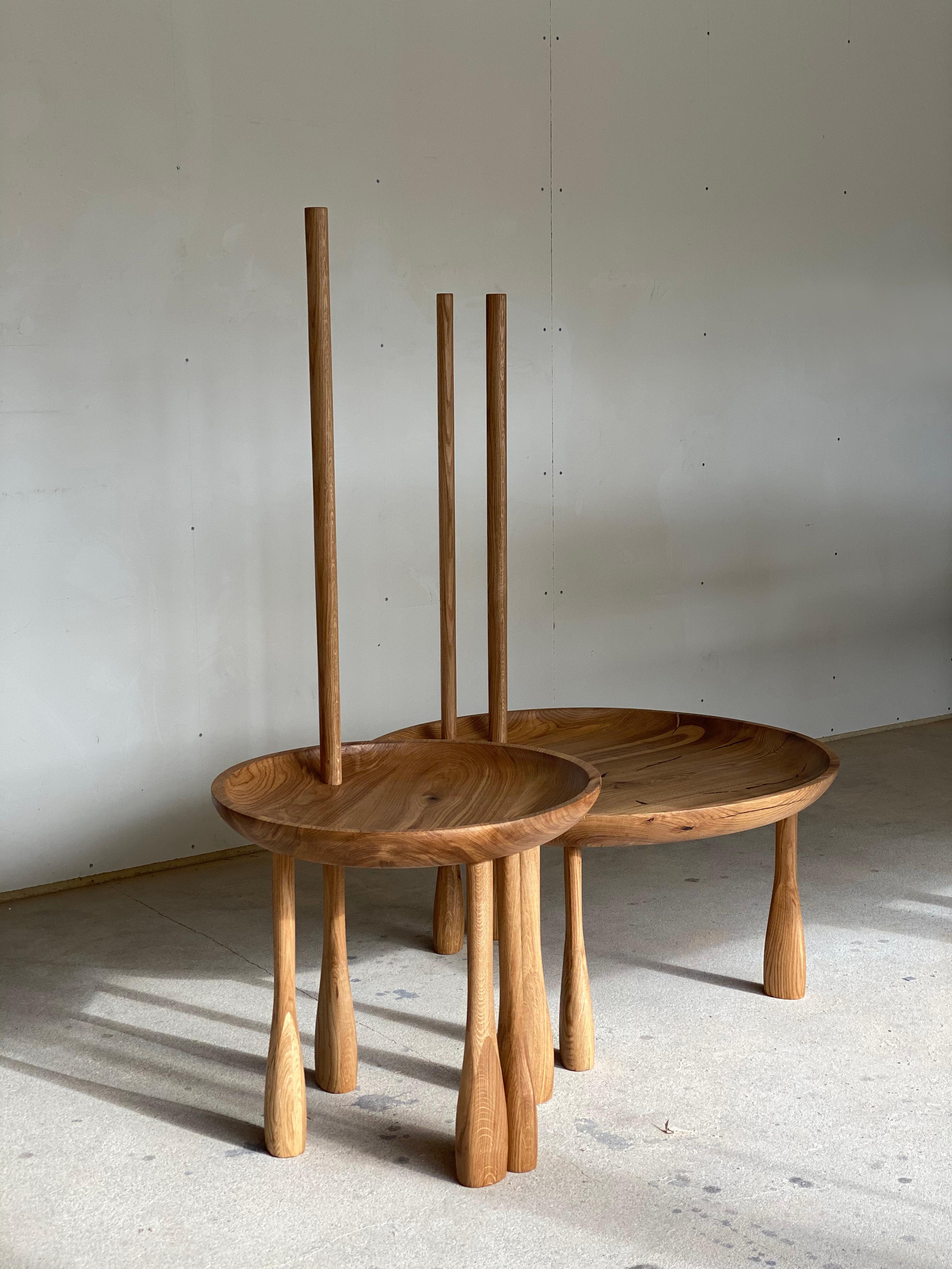 Minimalist Wooden Side Coffee Low Table Charlotte D60 by Olga Engel For Sale 1