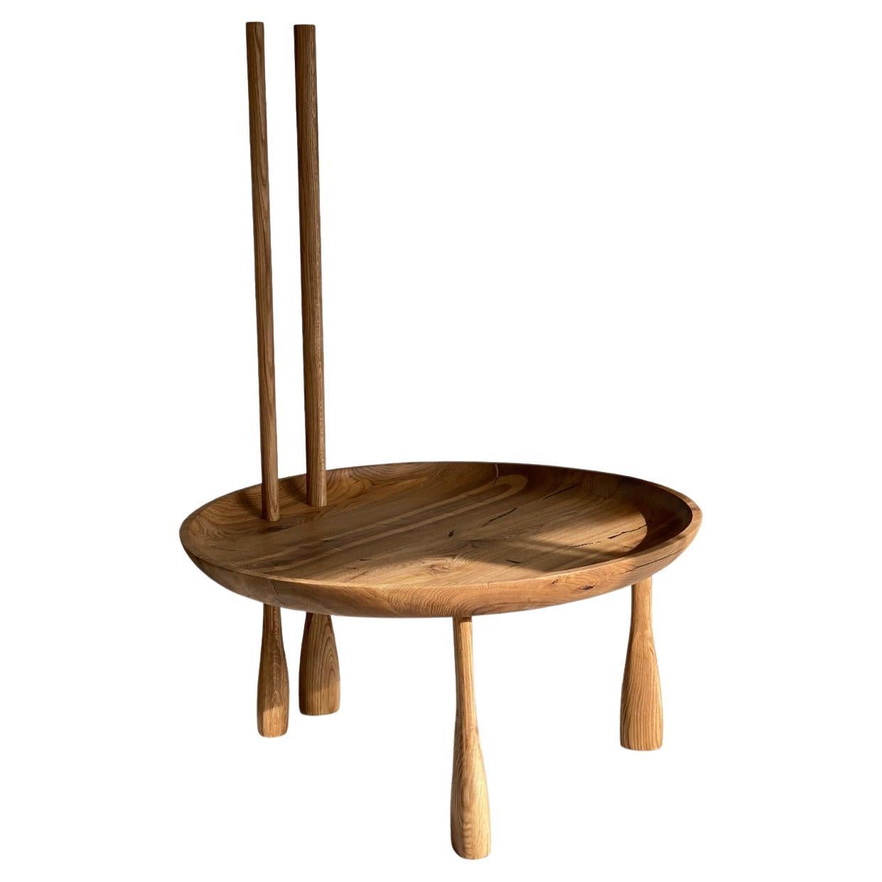 Minimalist Wooden Side Coffee Table Charlotte D90 by Olga Engel For Sale