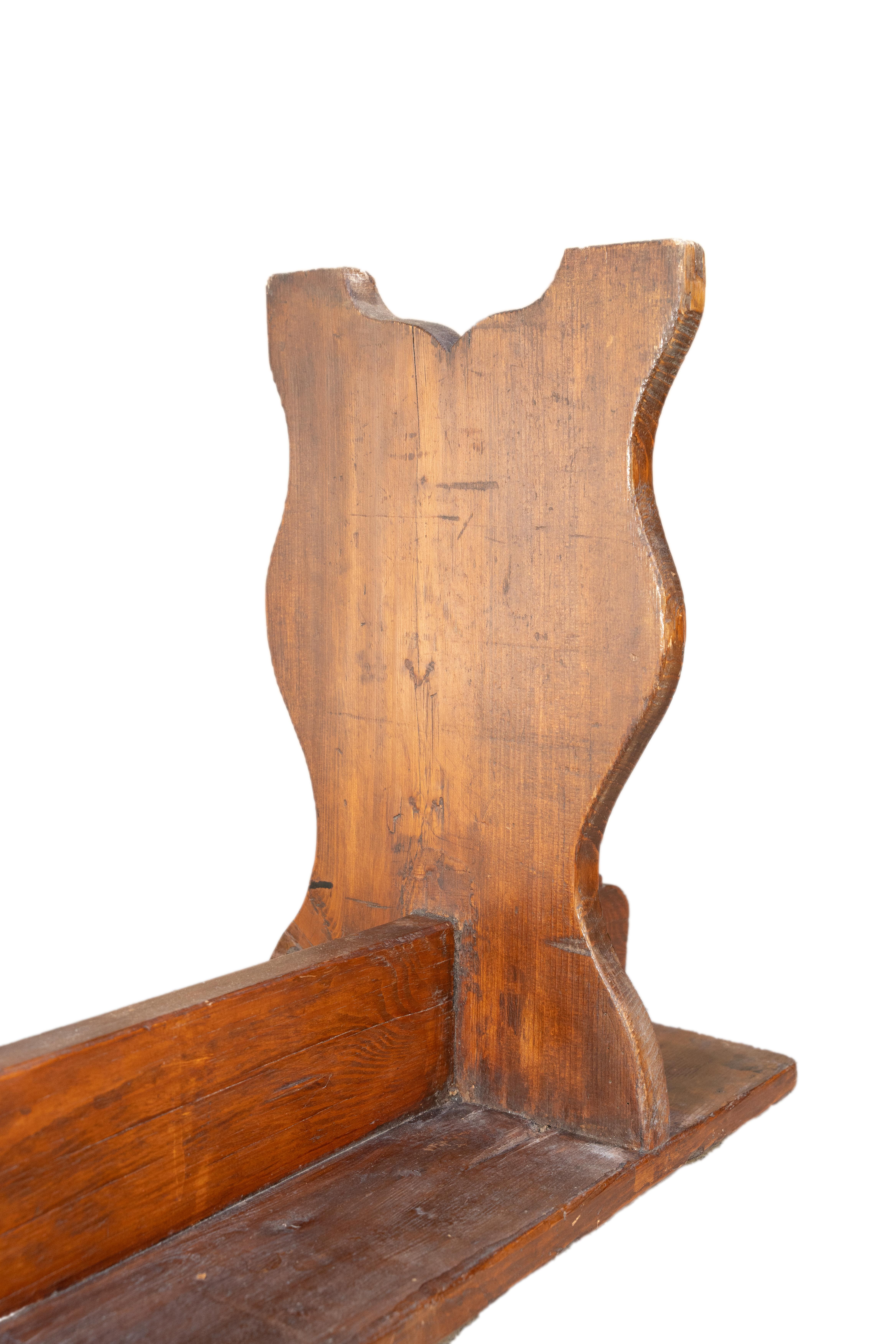 Fruitwood Minimalist Old Italian Simple Bench For Sale