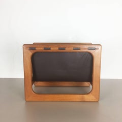 Porte-revues danois minimaliste en teck des années 1970, fabriqué par Salin Mobler