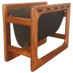 Minimalistic 1970s Danish Teak Magazine Rack Made by Salin Mobler, Denmark