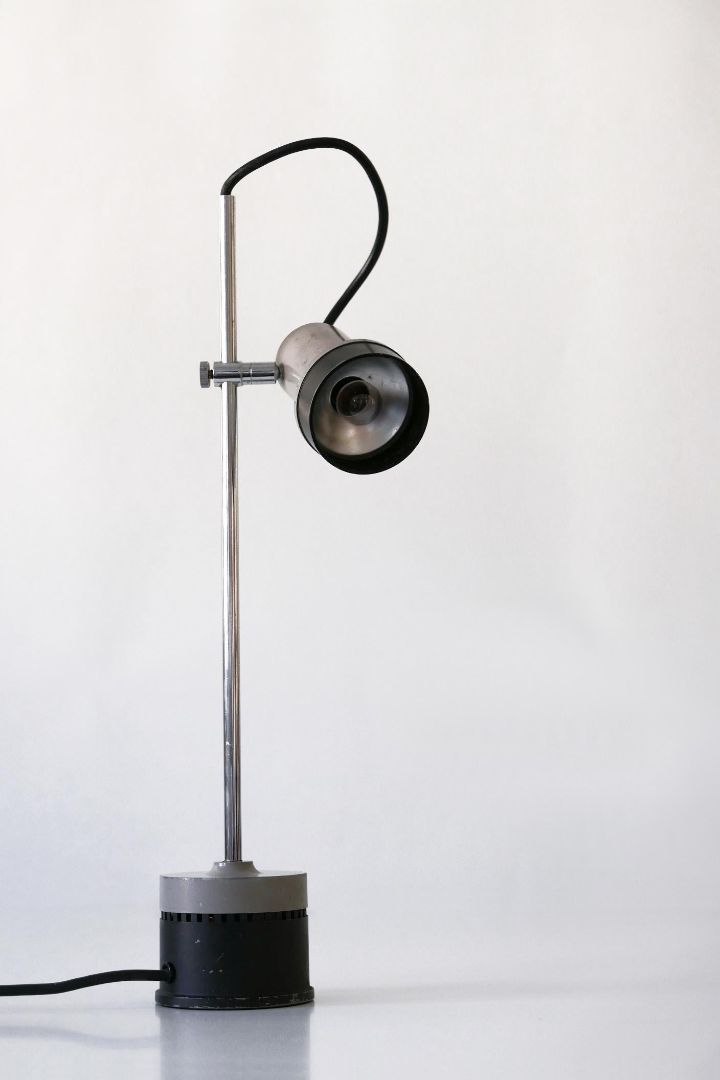Aluminum Minimalistic Adjustable Mid-Century Modern Table Lamp Desk Light, 1960s, Germany