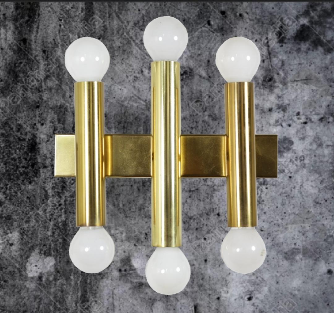 Mid-Century Modern Minimalistic Brass Wall Lamp by DORIA, Gemrnay, 1970s For Sale