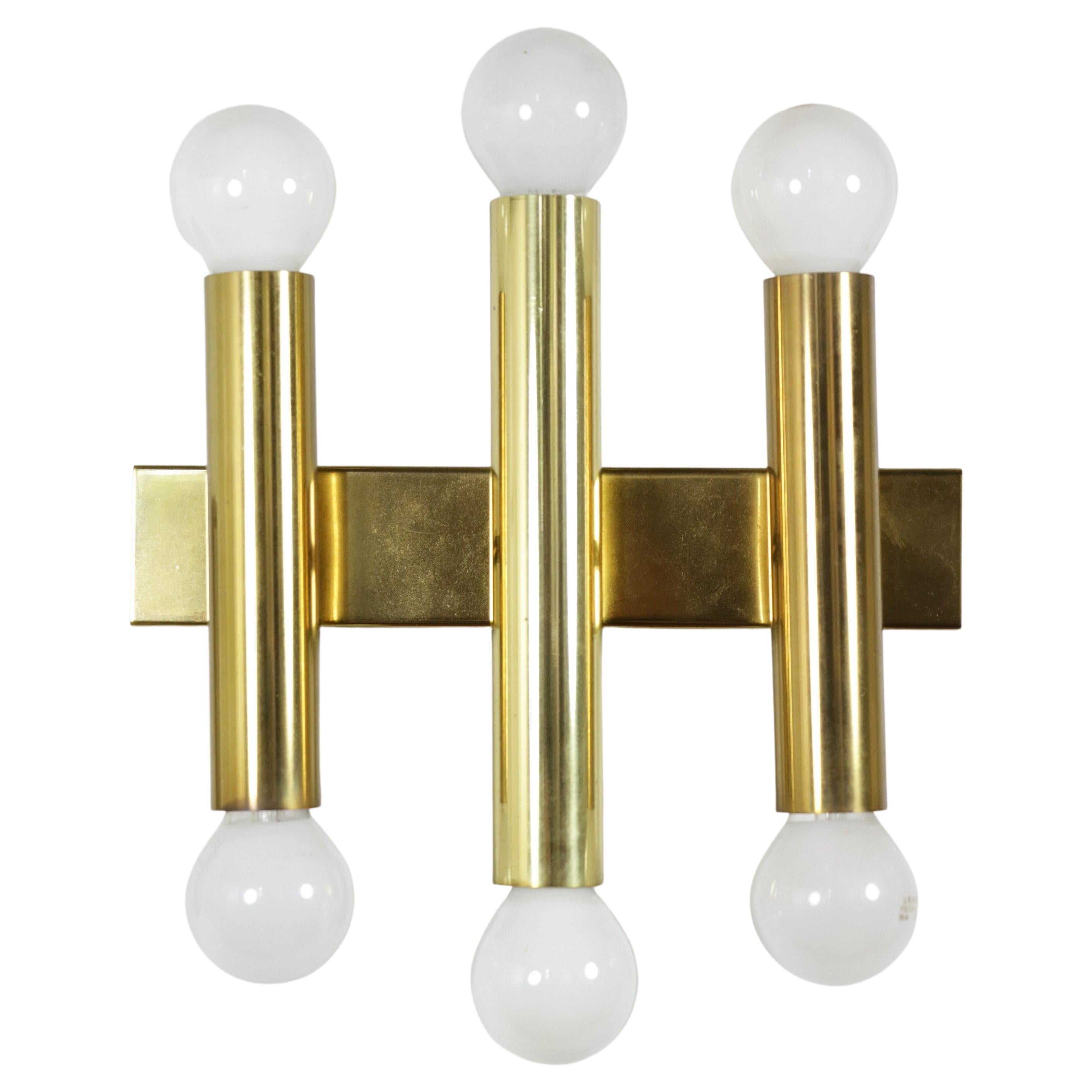 Minimalistic Brass Wall Lamp by DORIA, Gemrnay, 1970s For Sale