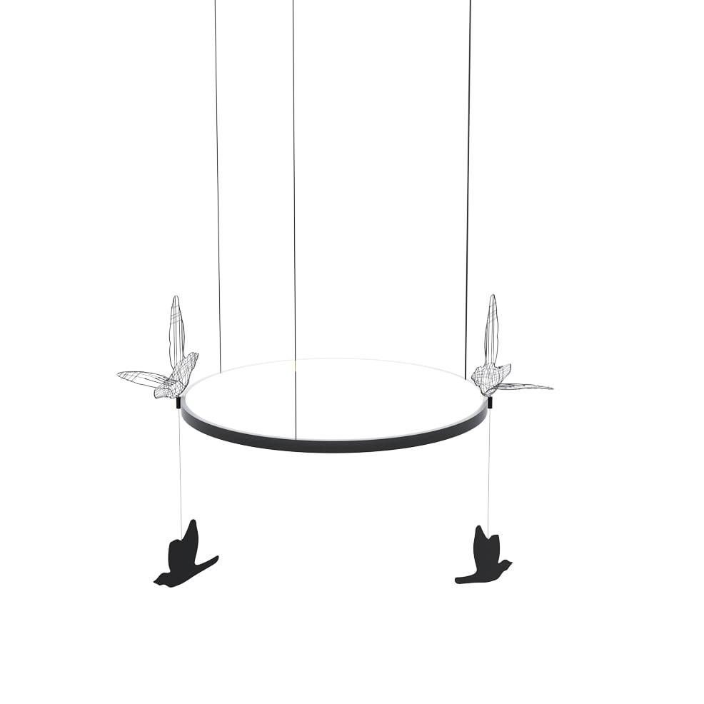 Ferronnerie Plafonnier minimaliste « Light Shadows » avec décoration d'animaux en vente