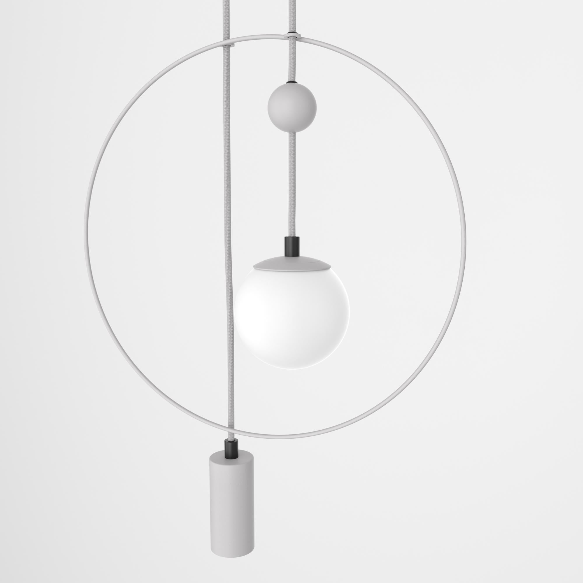 Minimalistic Ceiling Light, Glass Sphere + Cylinder Edition For Sale 3