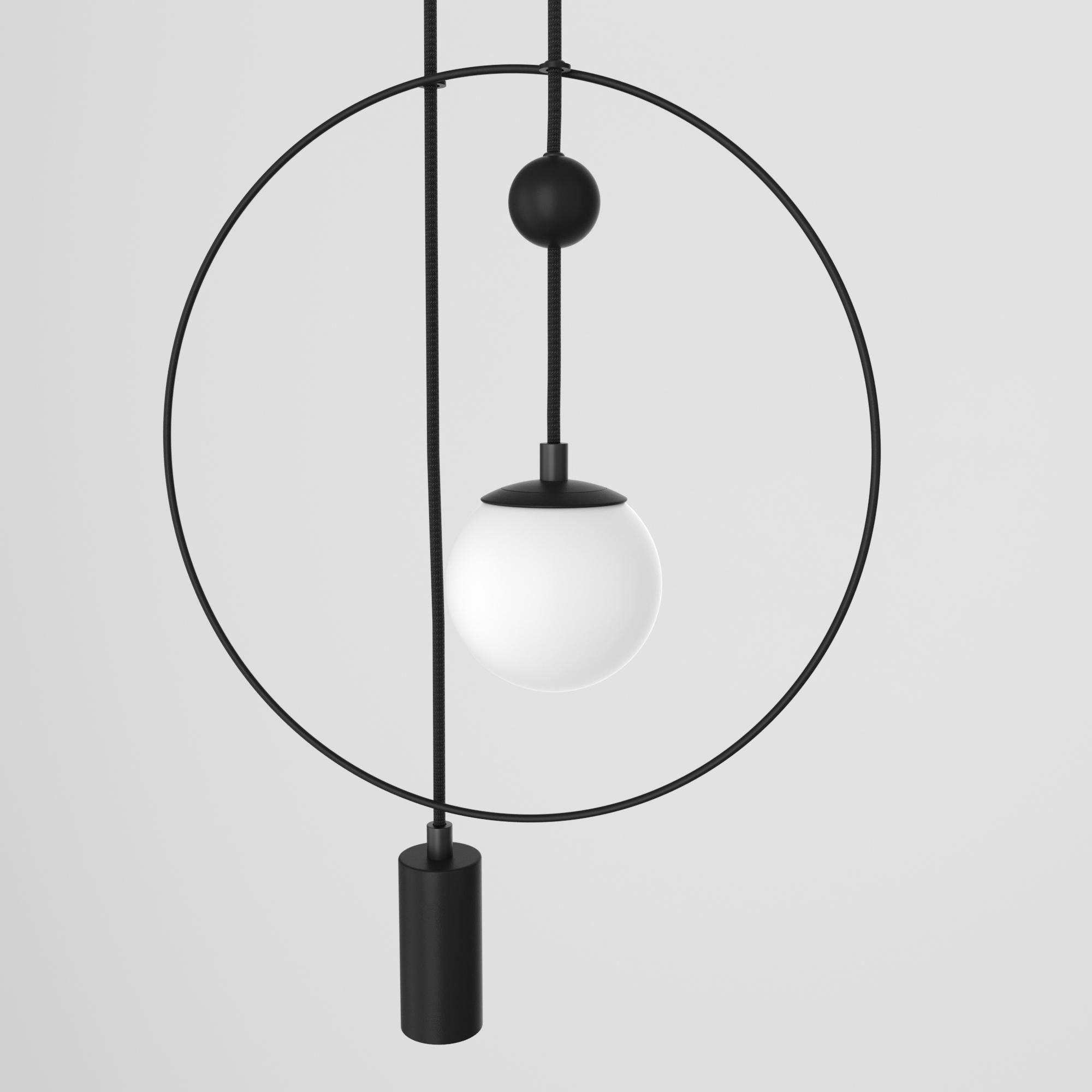 Minimalistic Ceiling Light, Glass Sphere + Cylinder Edition For Sale 5