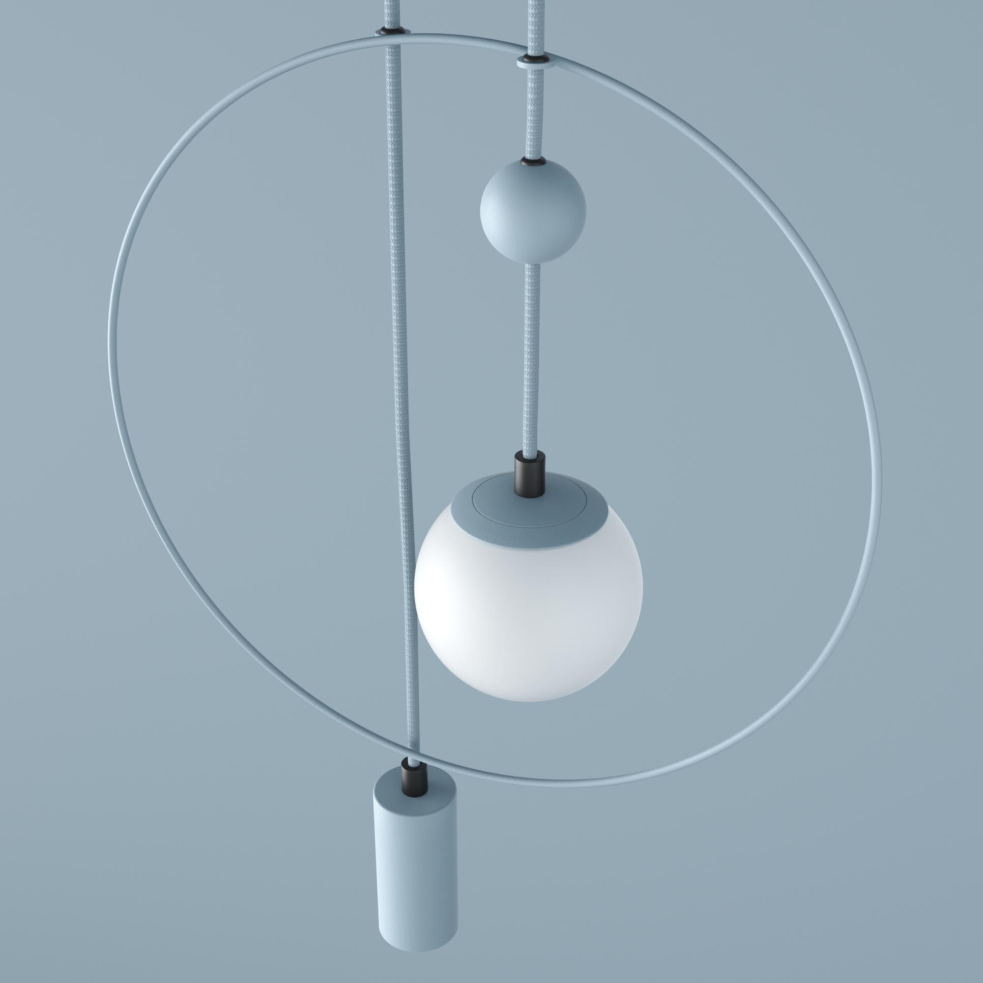 Minimalistic Ceiling Light, Glass Sphere + Cylinder Edition For Sale 7