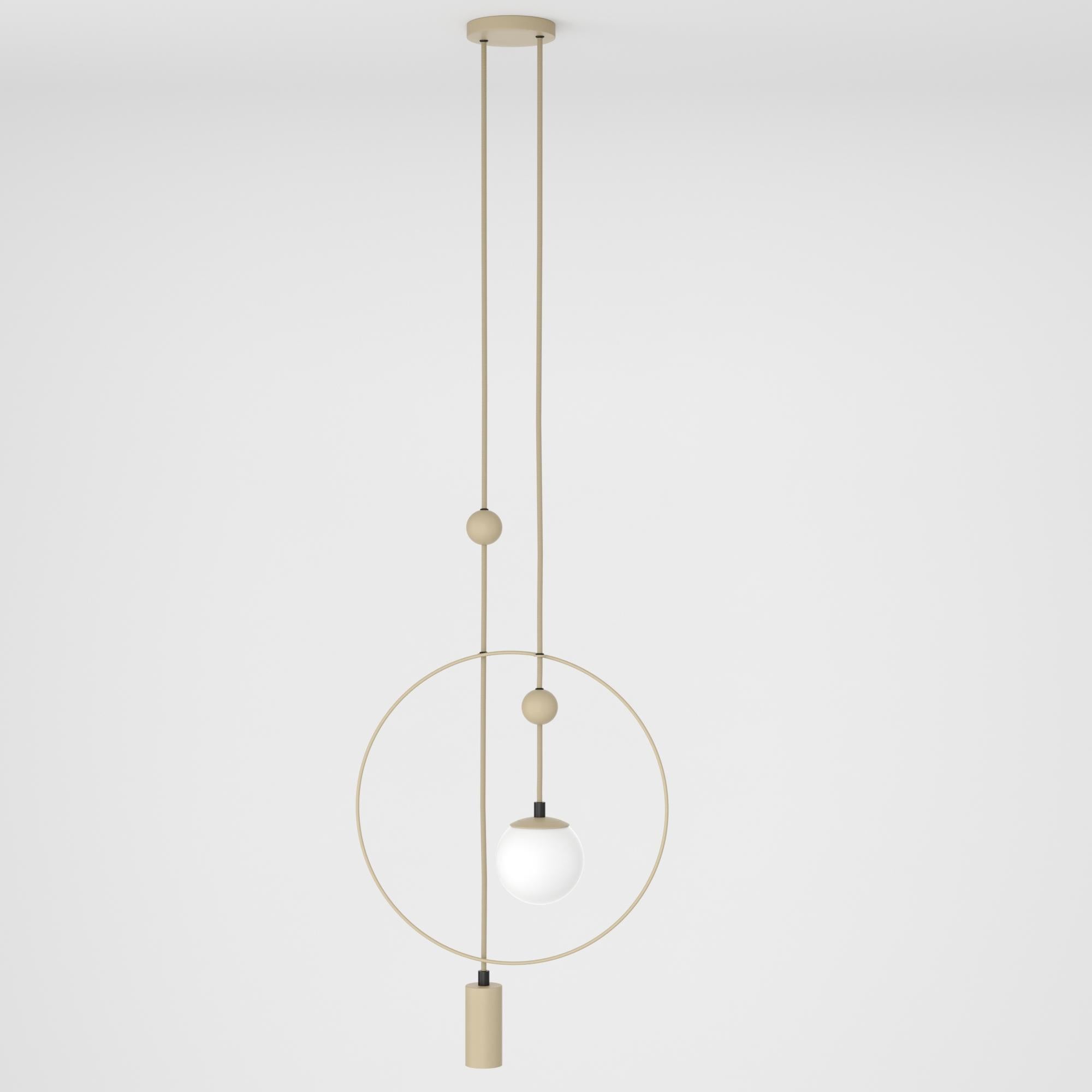 Minimaliste Plafonnier minimaliste, sphère en verre + Édition cylindrique en vente