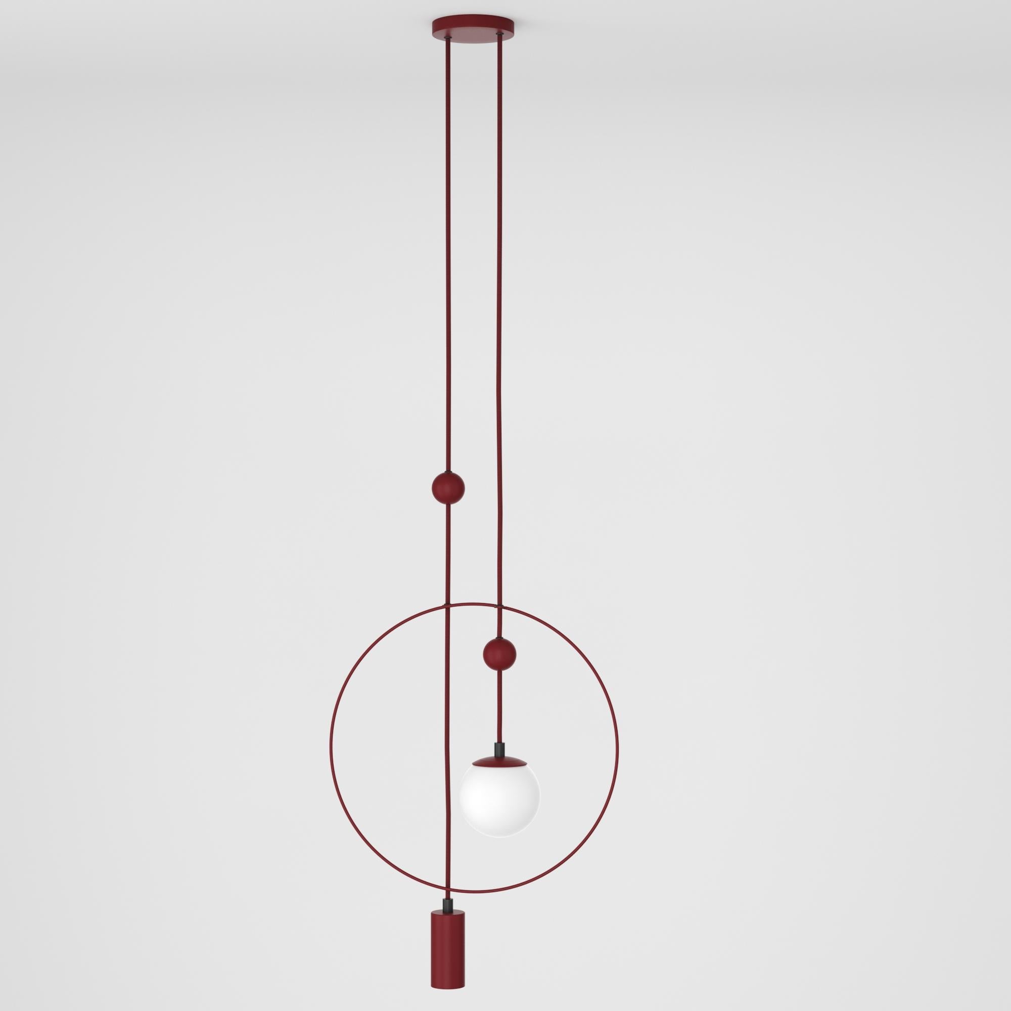 Minimalistic Ceiling Light, Glass Sphere + Cylinder Edition In New Condition For Sale In Vilnius, LT