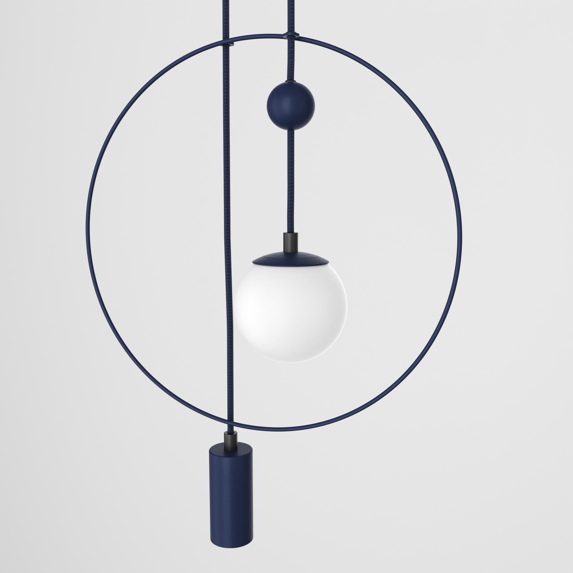 Contemporary Minimalistic Ceiling Light, Glass Sphere + Cylinder Edition For Sale