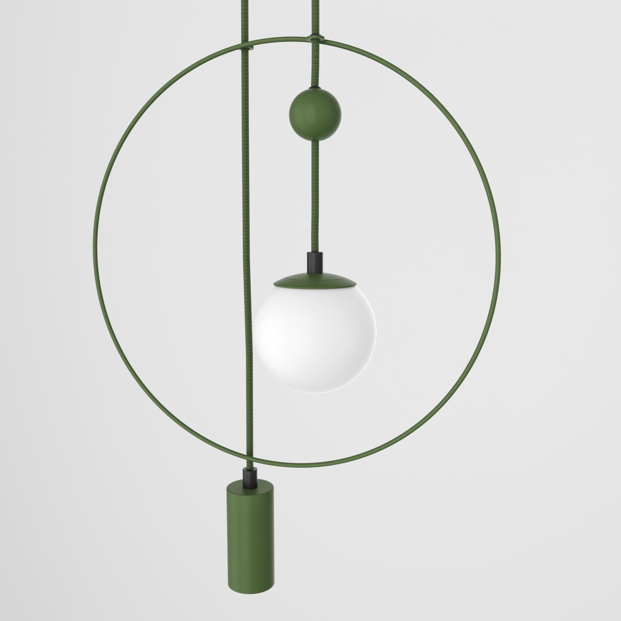 Acier Plafonnier minimaliste, sphère en verre + Édition cylindrique en vente