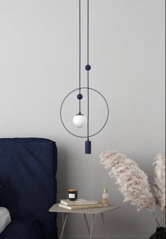 Minimalistic Ceiling Light, Glass Sphere + Cylinder Edition