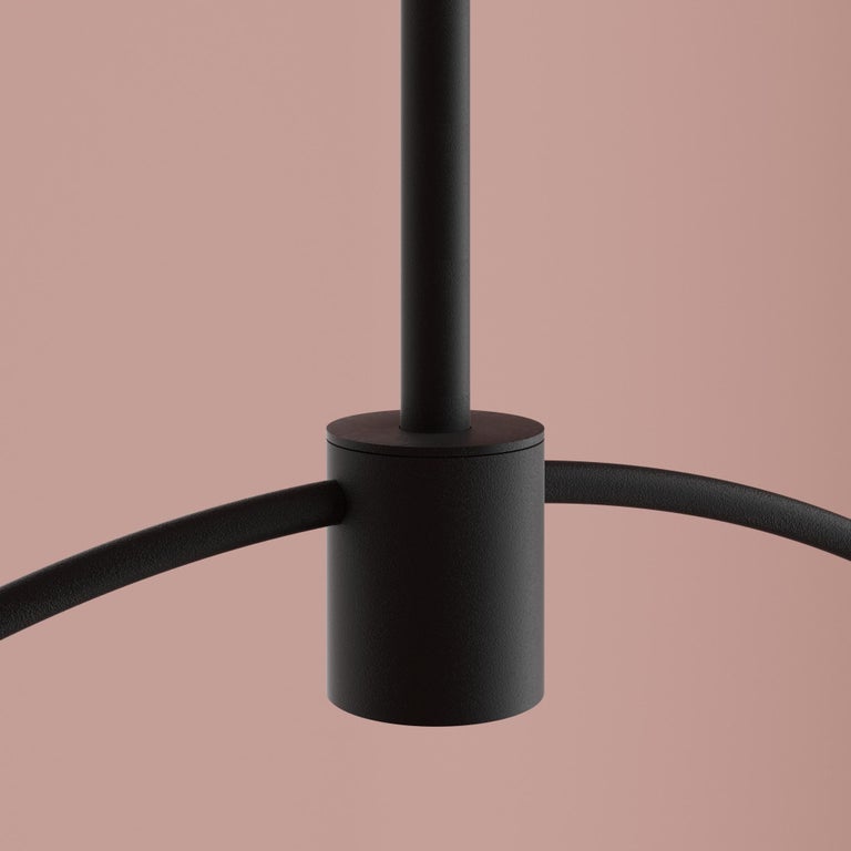 Minimalistic Chandelier Lamp “Holder”, Modern Stainless Steel Lighting