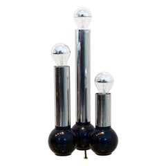 Minimalistic Chrome Targetti Sankey Table Light, Italy, 1970s
