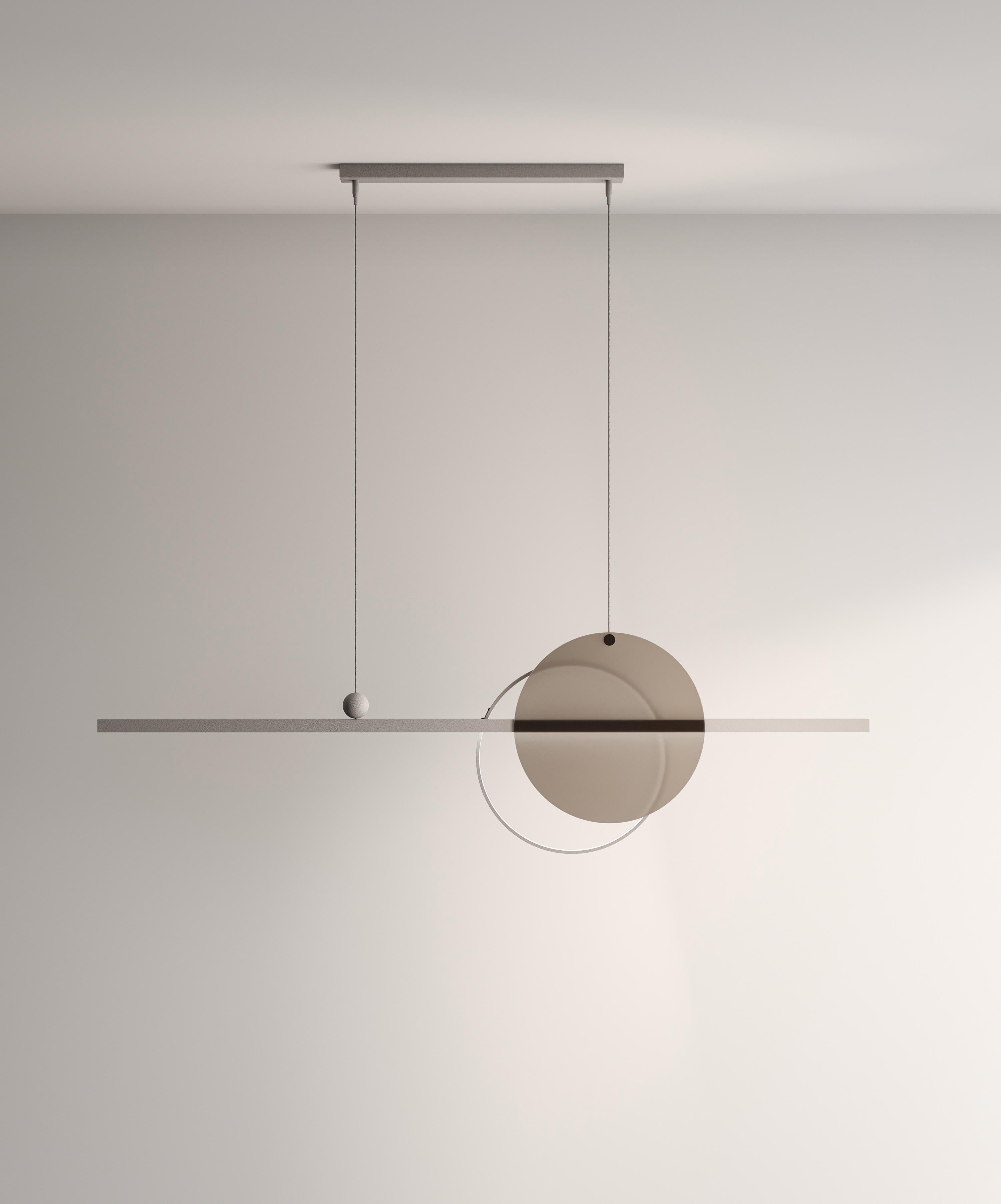 Minimalistic Ceiling Lamp Mid glass-1200, Glass Edition, Modern Style For Sale 1
