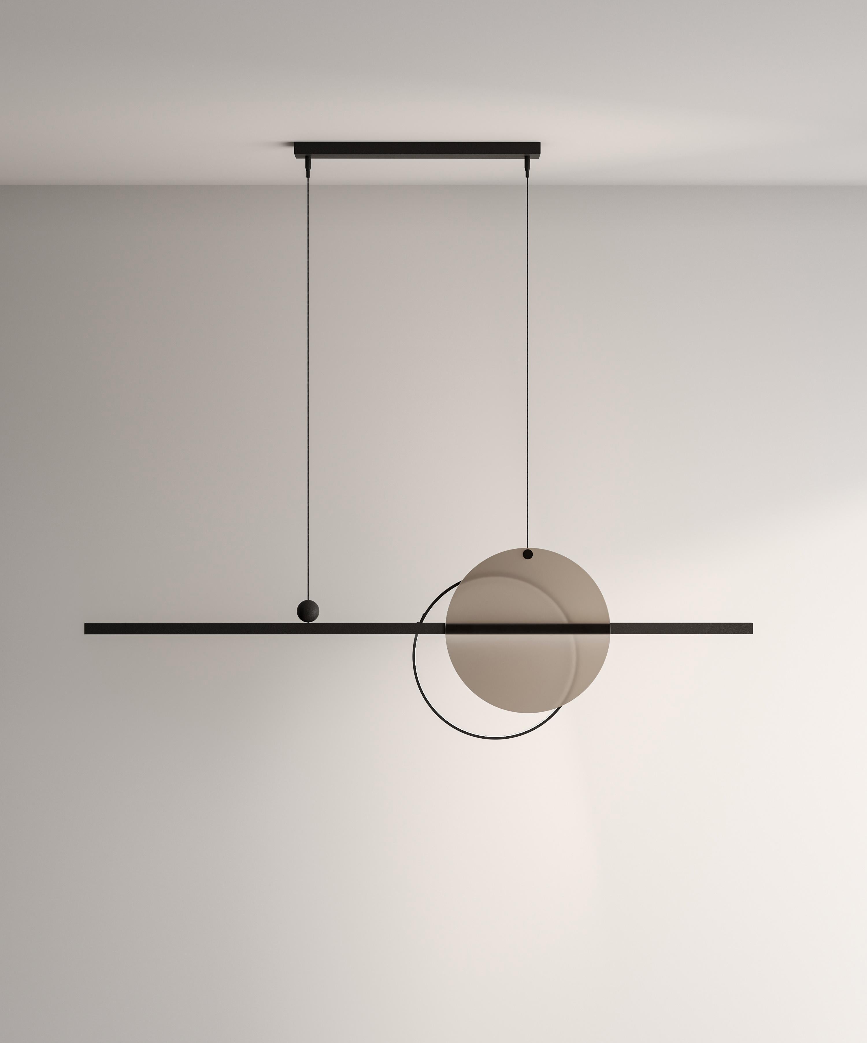 Minimalistic Ceiling Lamp Mid glass-1200, Glass Edition, Modern Style For Sale 3