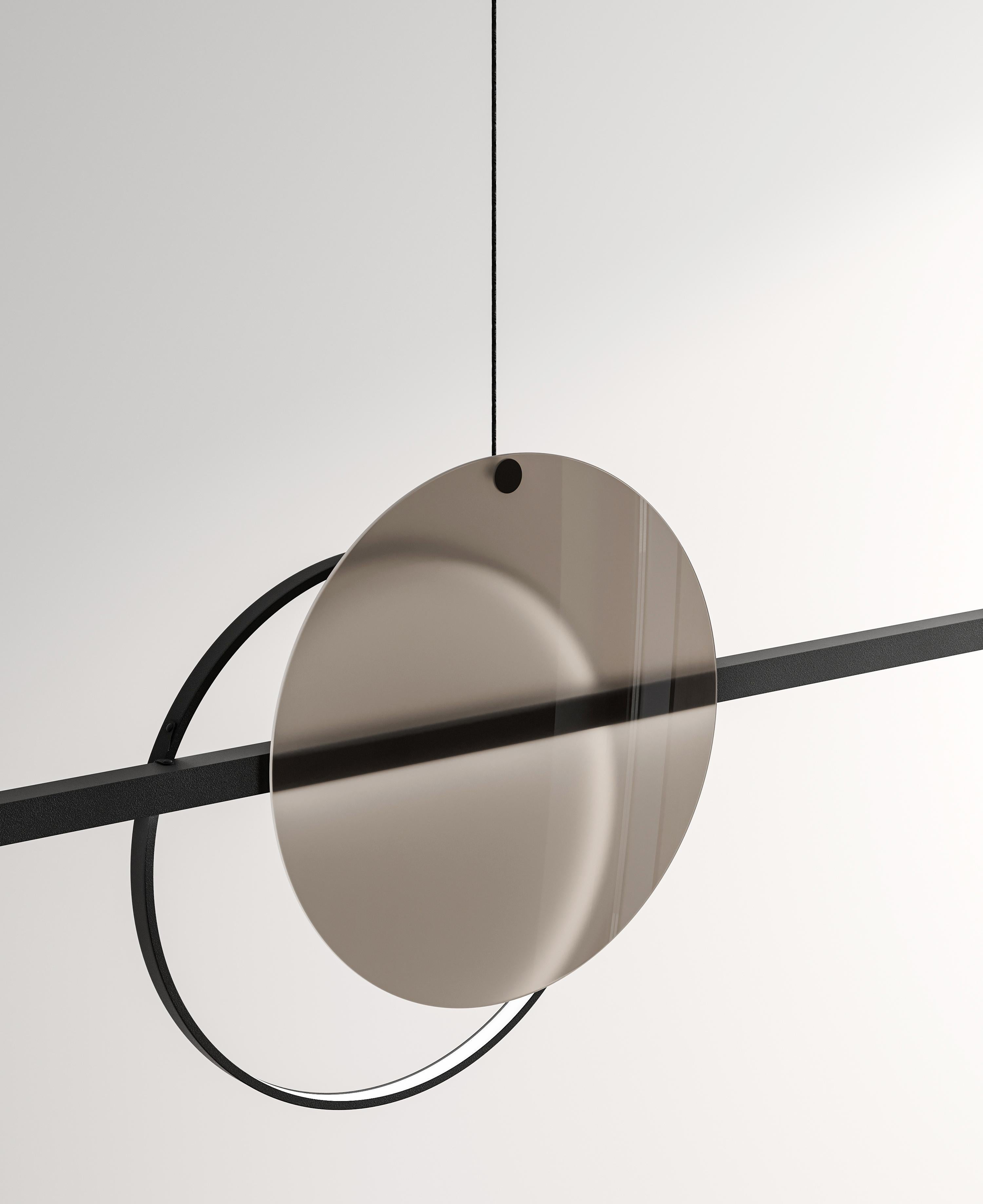 Hand-Crafted Minimalistic Ceiling Lamp Mid glass-1200, Glass Edition, Modern Style For Sale