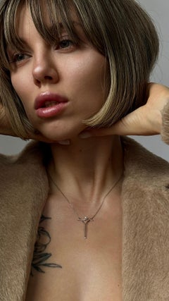 Minimalistic Cocktail Contemporary Pendant on .925 Gilding Silver Chain Pearl
