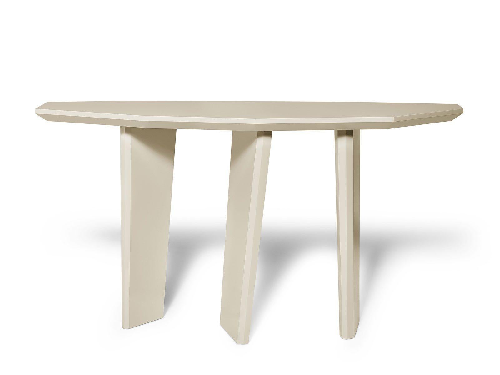 Modern Minimalistic Console Table Lacquered in Glossy Finish For Sale