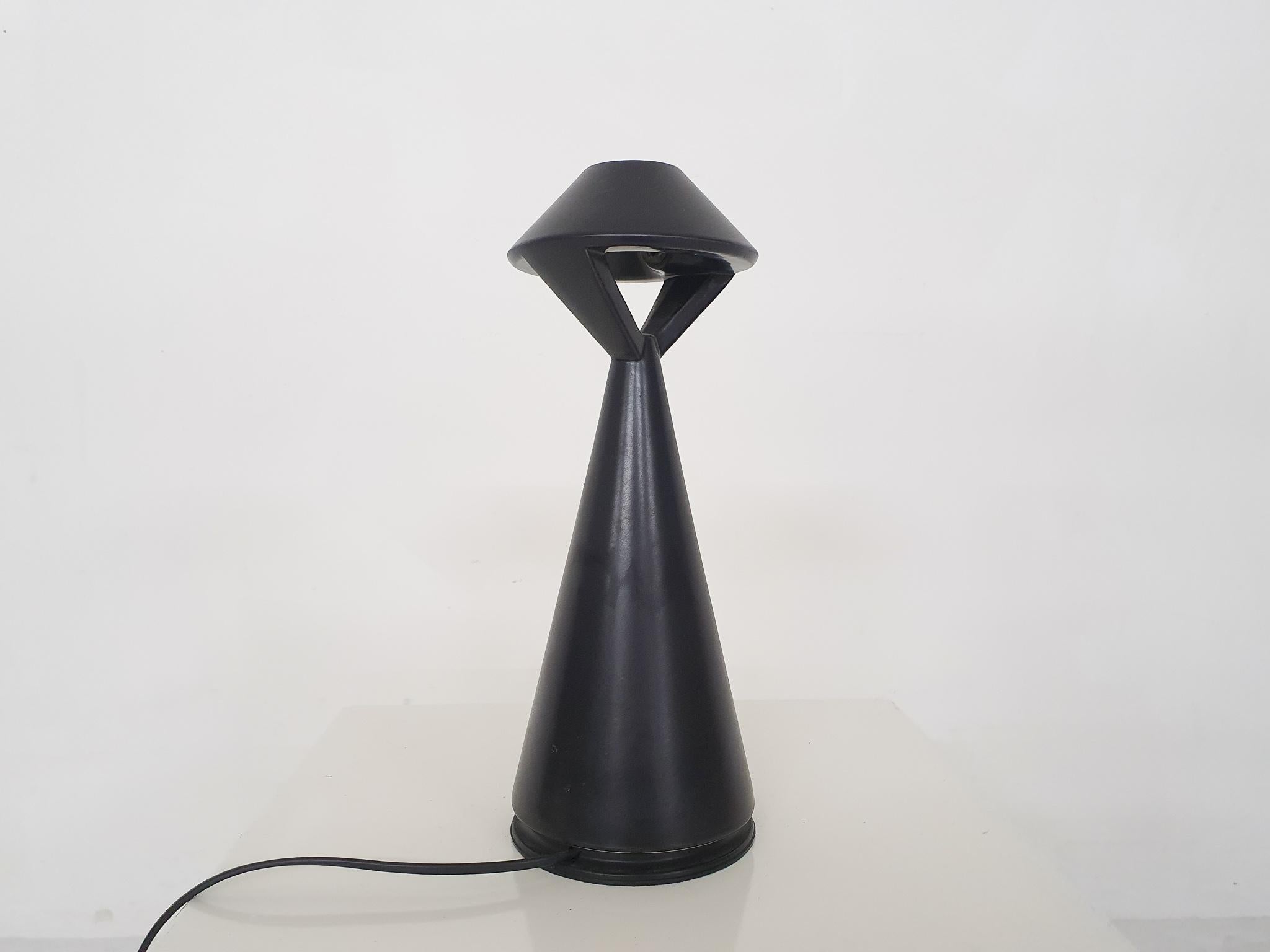 Late 20th Century Minimalistic Design Black Ceramic Table Light, 1980's