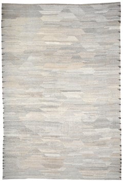 Minimalistic Fine Natural Undyed Earthy Toned Wool Rug 13'7''x20'3''
