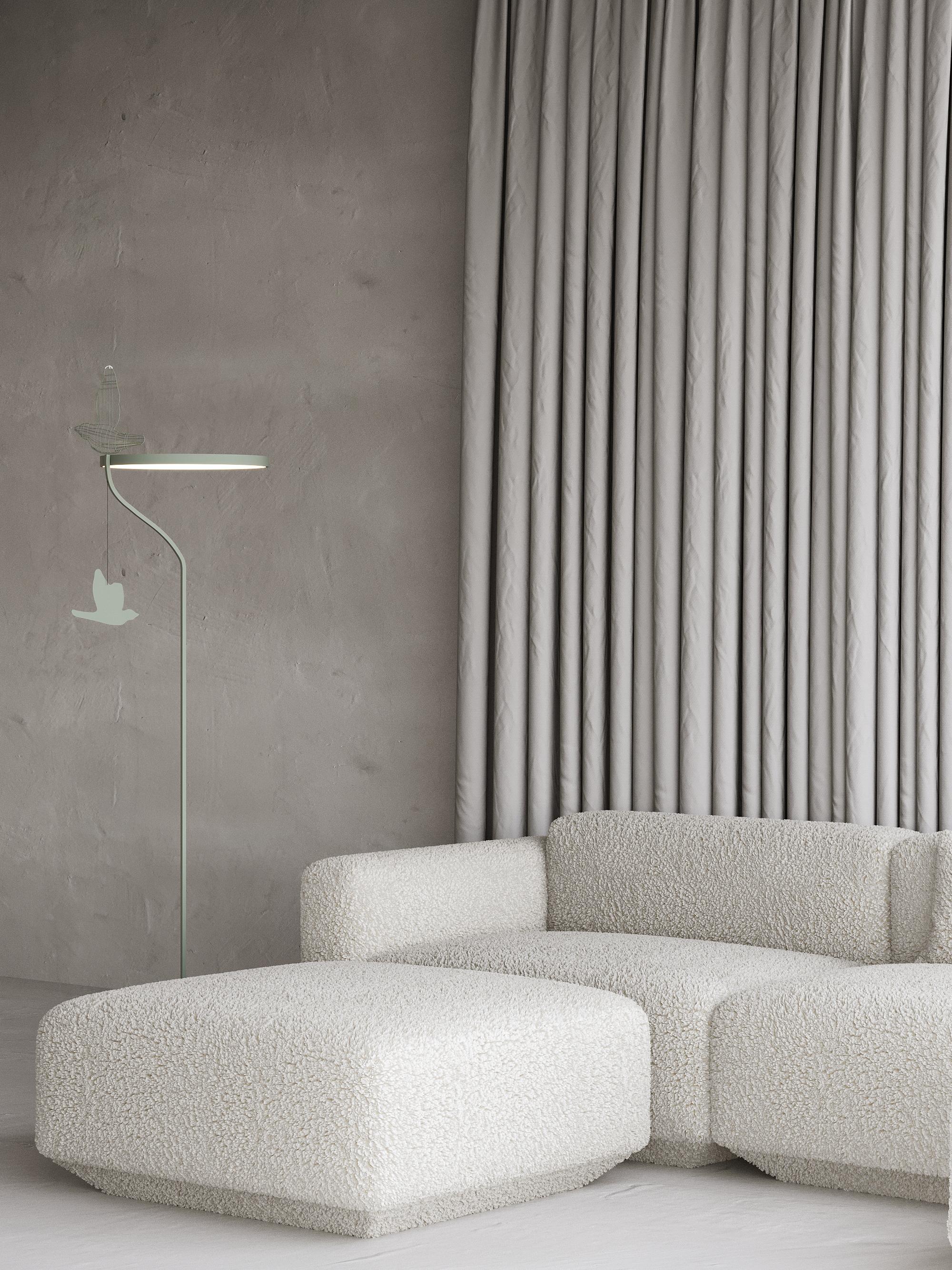 Ferronnerie Lampadaire minimaliste moderne en acier inoxydable « Light Shadows » en vente