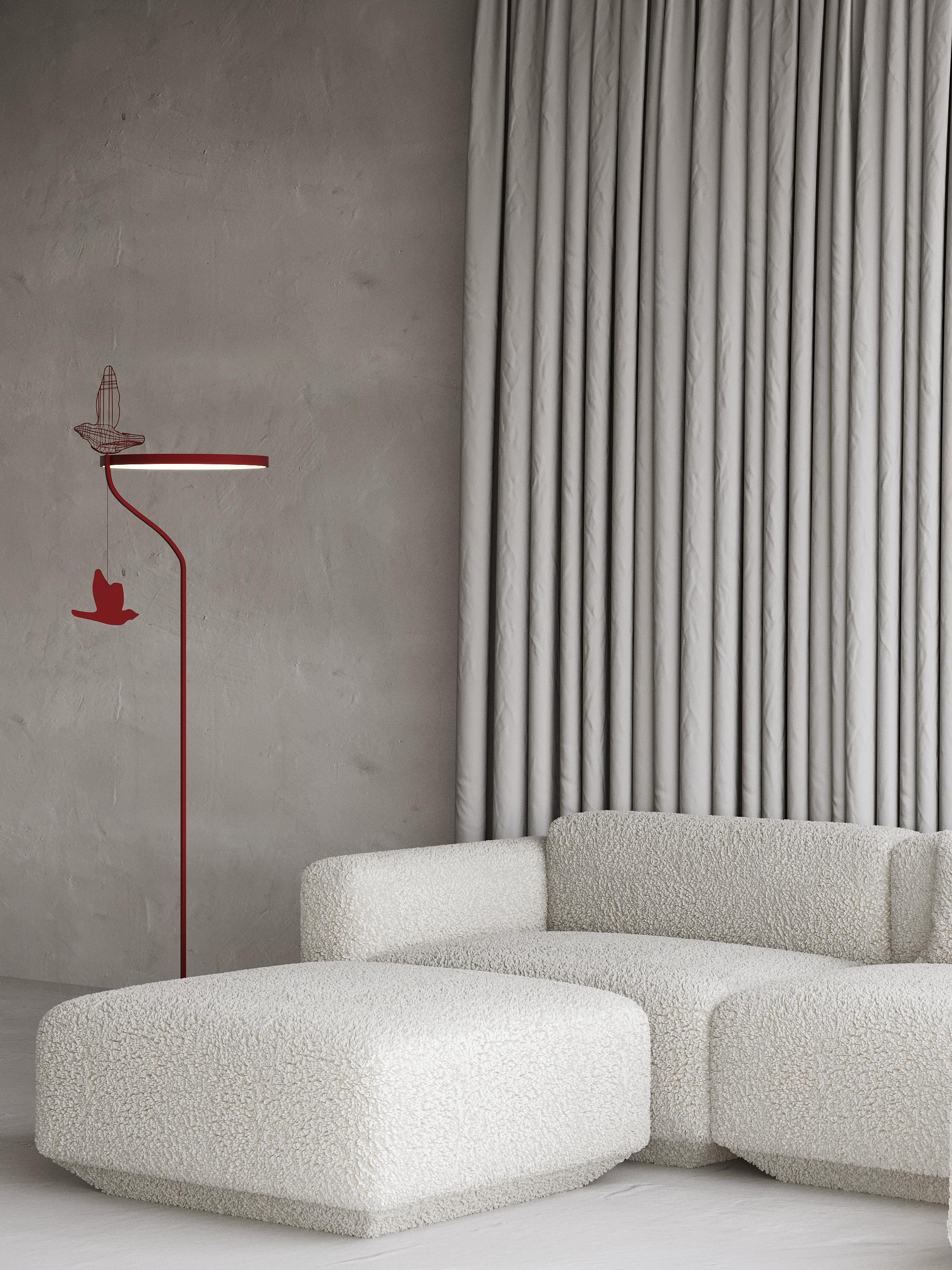 Moderne Lampadaire minimaliste moderne en acier inoxydable « Light Shadows » en vente