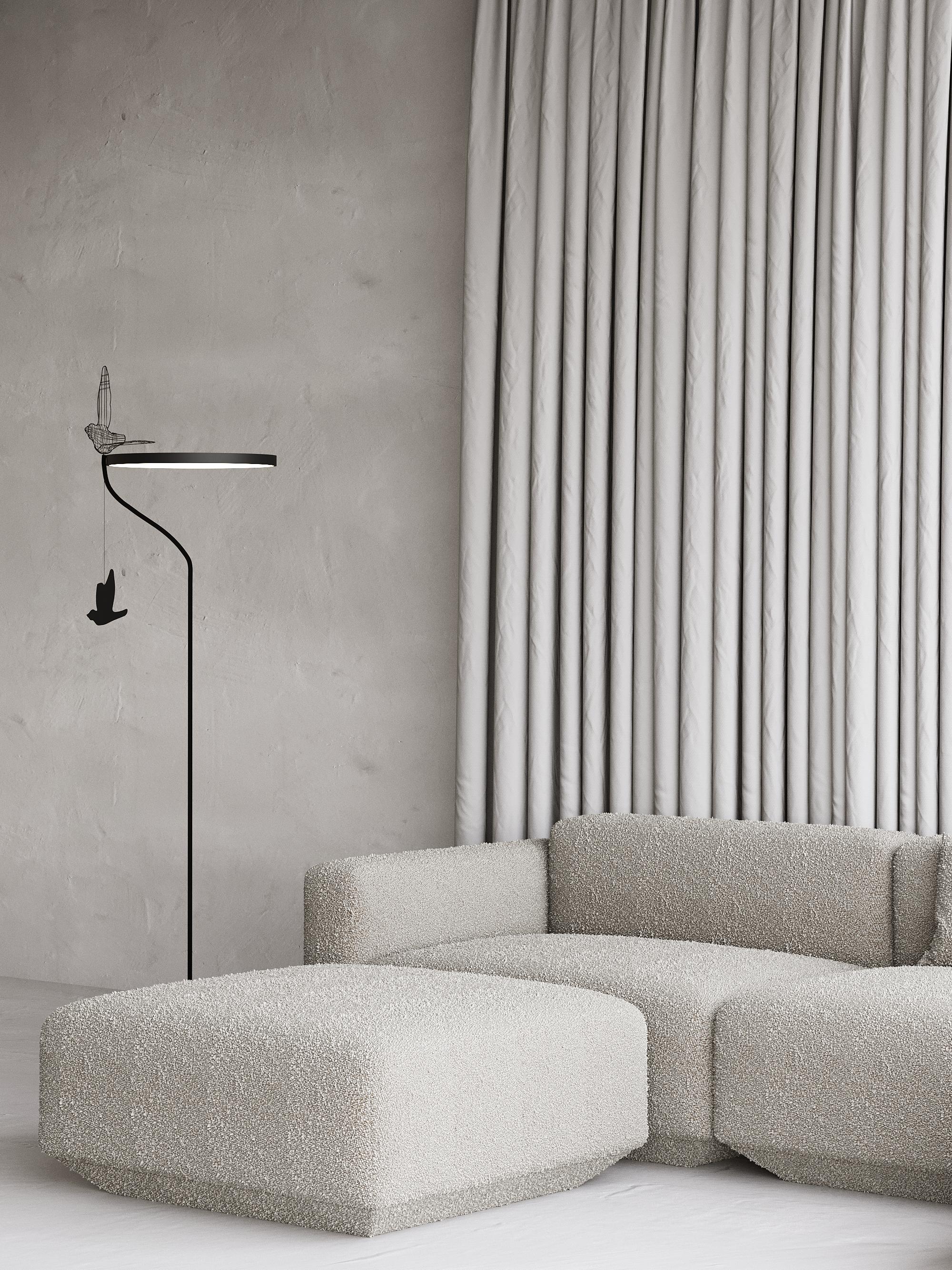 Moderne minimalistische Stehlampe „Flight Shadows“ aus Edelstahl (21. Jahrhundert und zeitgenössisch) im Angebot
