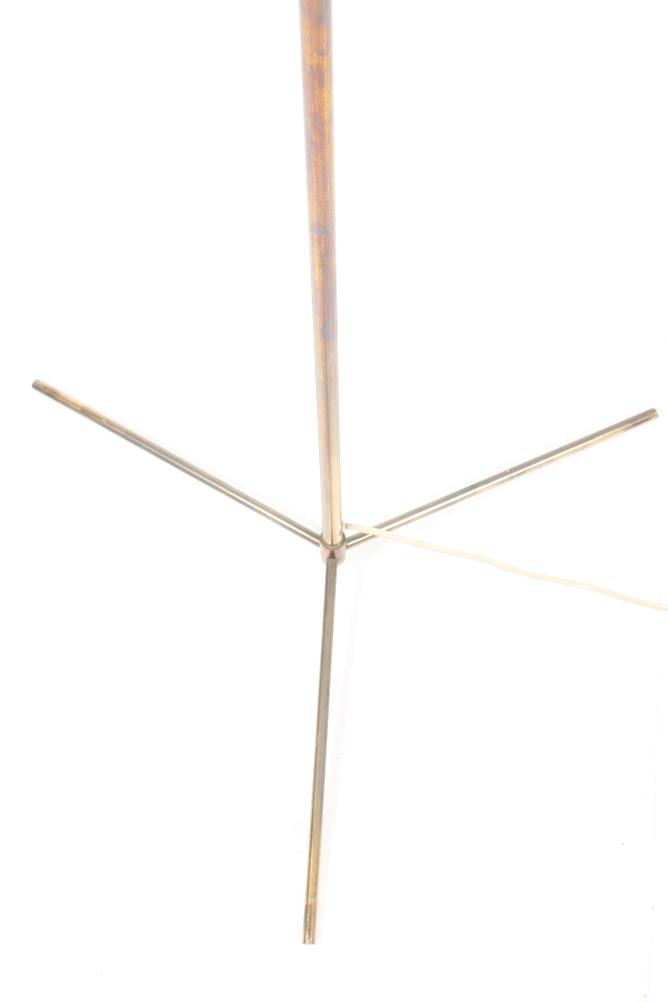 Scandinavian Modern Minimalistic Floor Lamp in Brass