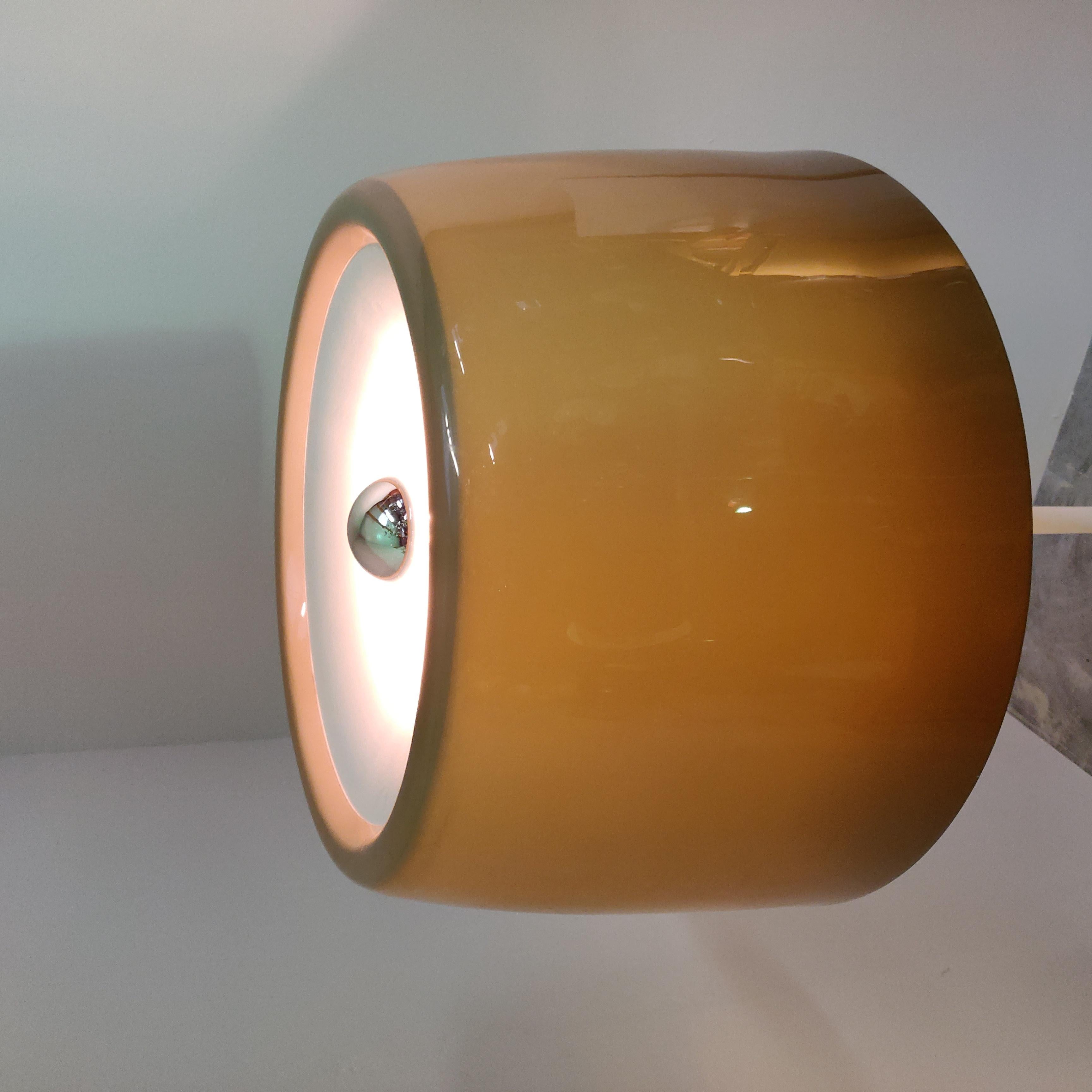 Late 20th Century Minimalistic Floor lamp with Lucent brown acrylic lamp shade, 1970s.
